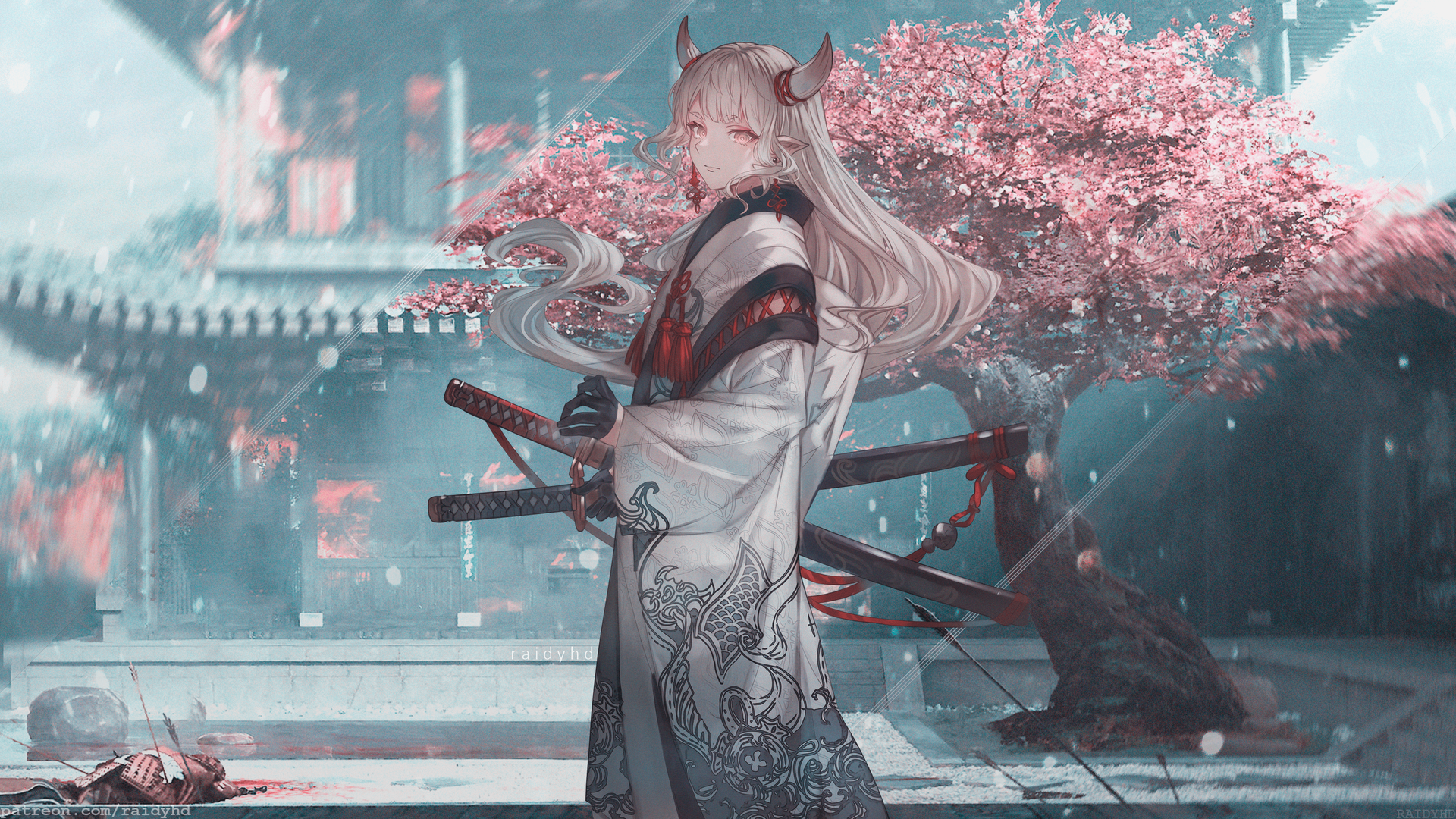 女人 动漫 动漫女孩 奇幻艺术 角 亚洲 兽耳 电脑 高清壁纸 3840×2160