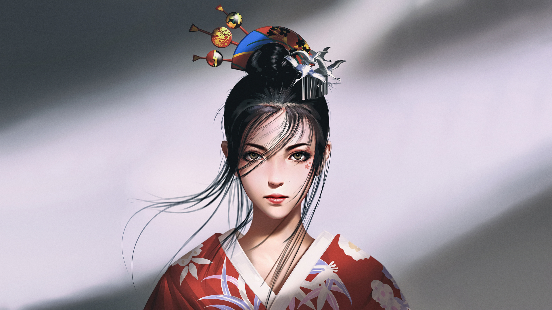 高清艺妓 女人 亚洲 AI艺术 和服 电脑 高清壁纸 3840×2160