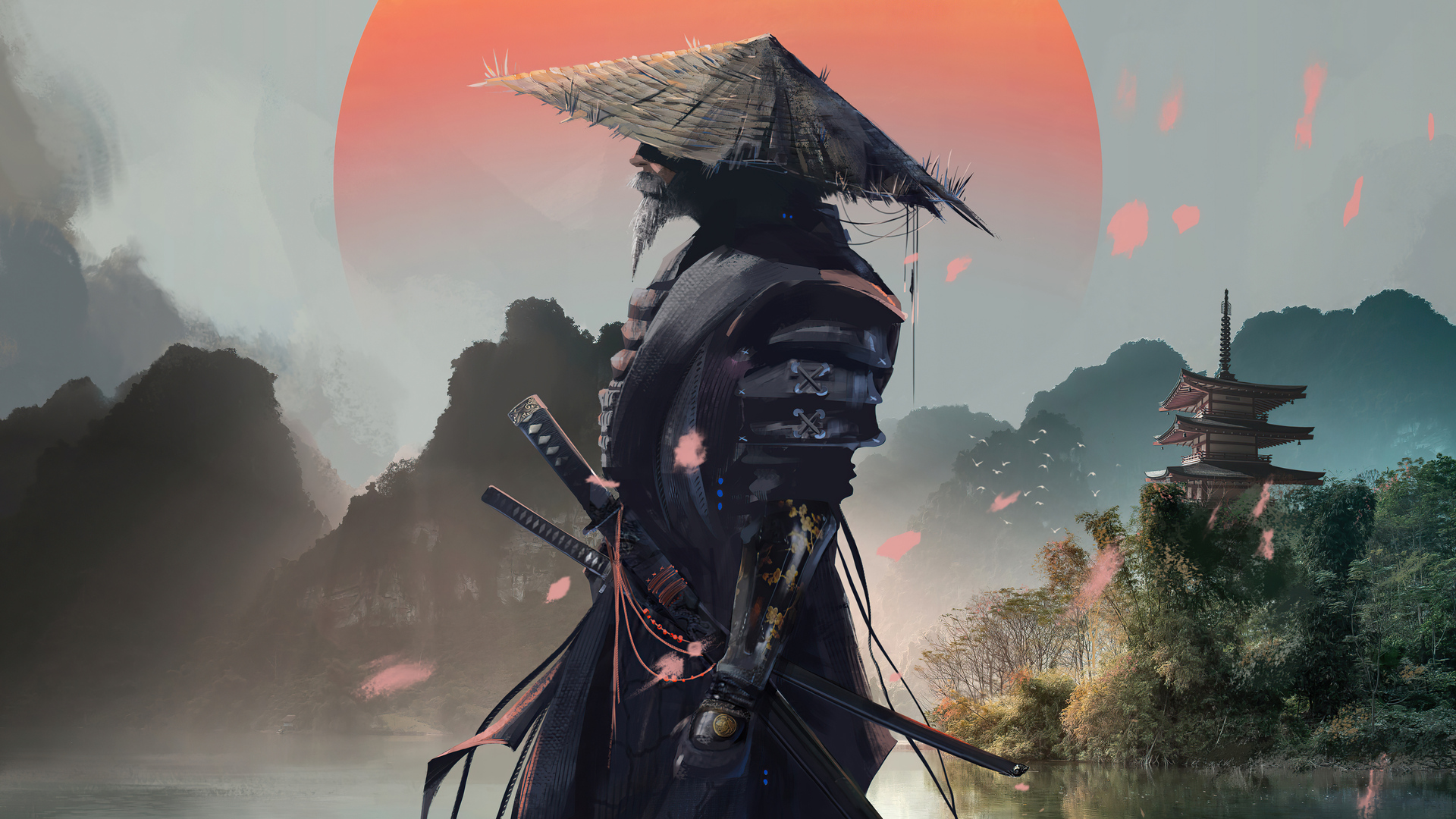精选奇幻男人 AI艺术 武士 风景 奇幻艺术 帽子 电脑 4K壁纸 5120×2880