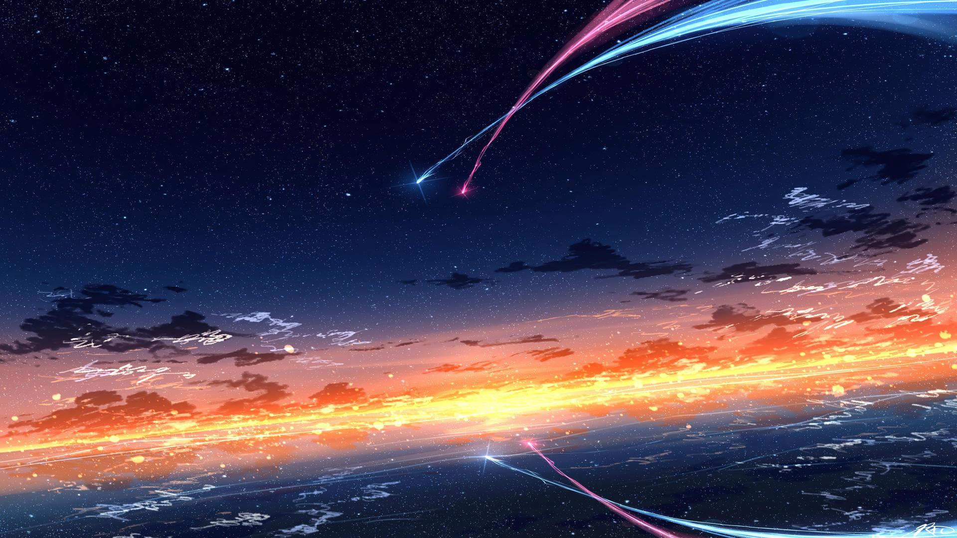 风景 夜晚 插图 星星 电脑 4K高清壁纸 7680×4320