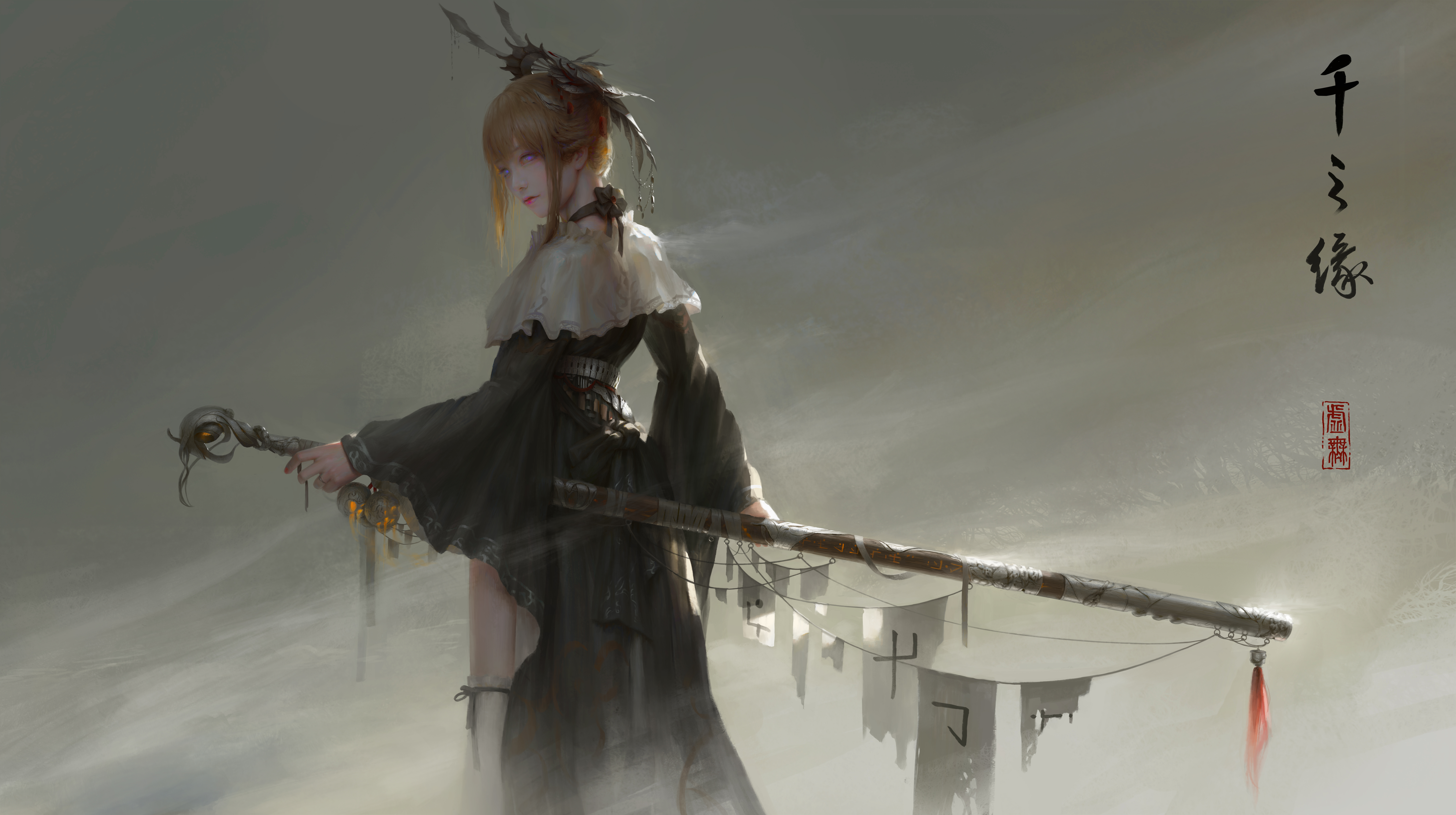 热门女人 原创 人物 空虚 奇幻 战士 奇幻艺术 剑 壁纸 8504×4762