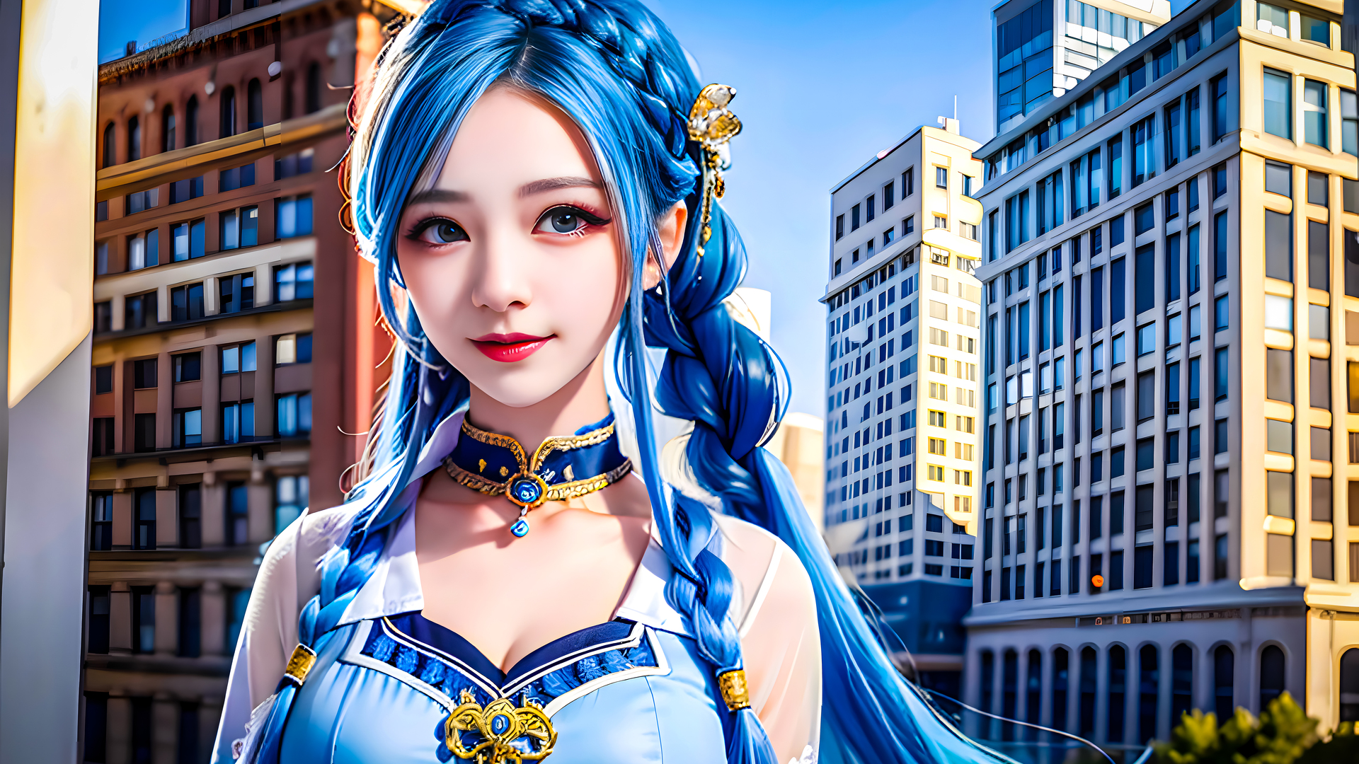亚洲人 妇女 辫子 看着观众 微笑 长发 电脑用纸 8K纸 无水印壁纸 7899×5614