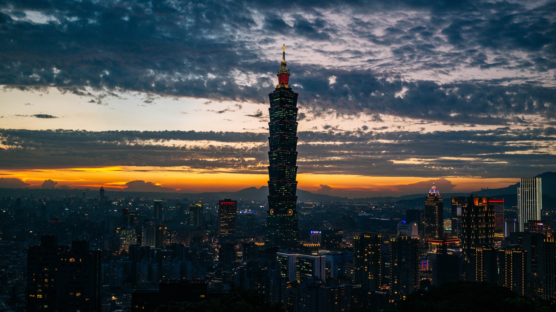 超清城市 云 摩天大楼 台北 台湾 电脑 壁纸 6000×4000