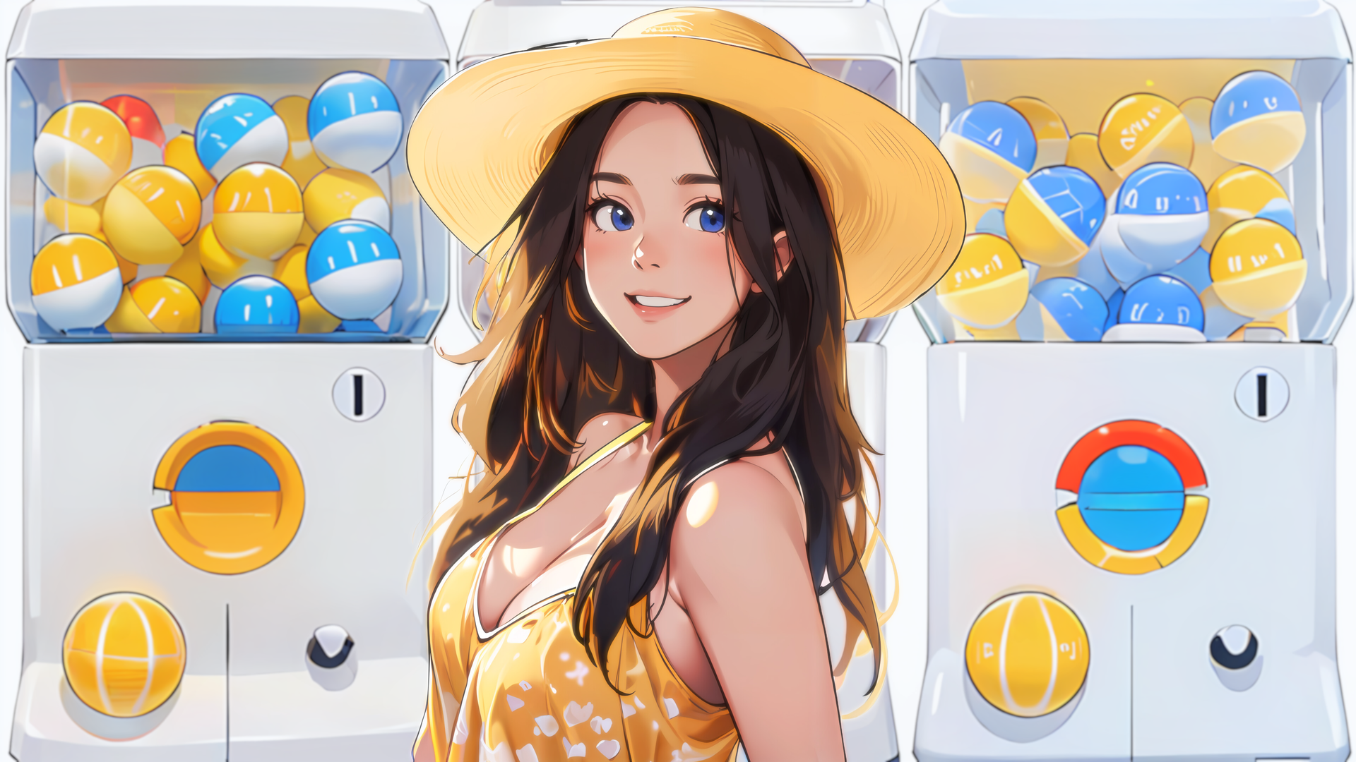 动漫女孩 霓虹灯 人工智能艺术 电脑 4K高清壁纸 3840×2160