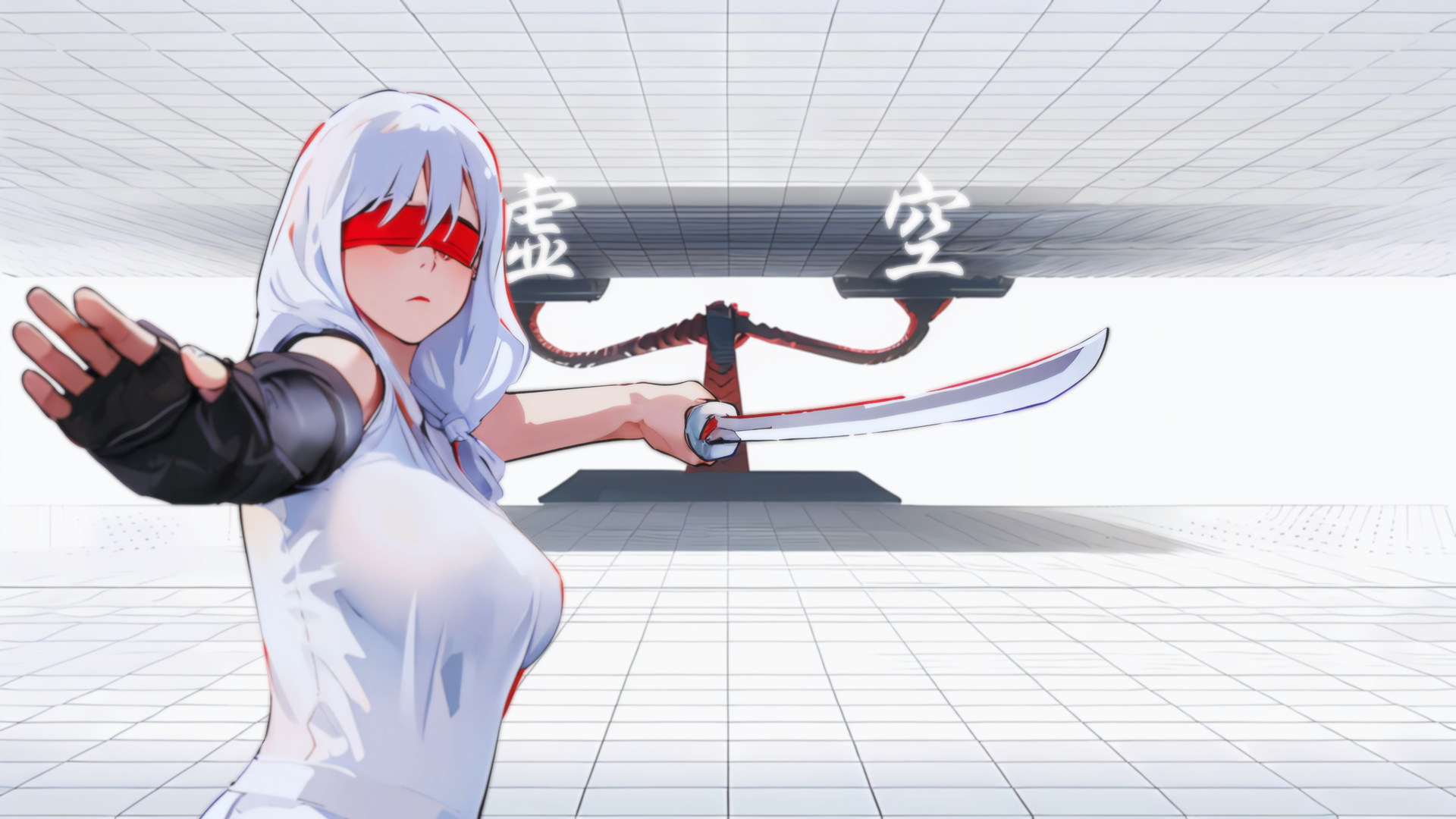 唯美AI艺术 动漫女孩 霓虹灯 电脑 无水印壁纸 3840×2160