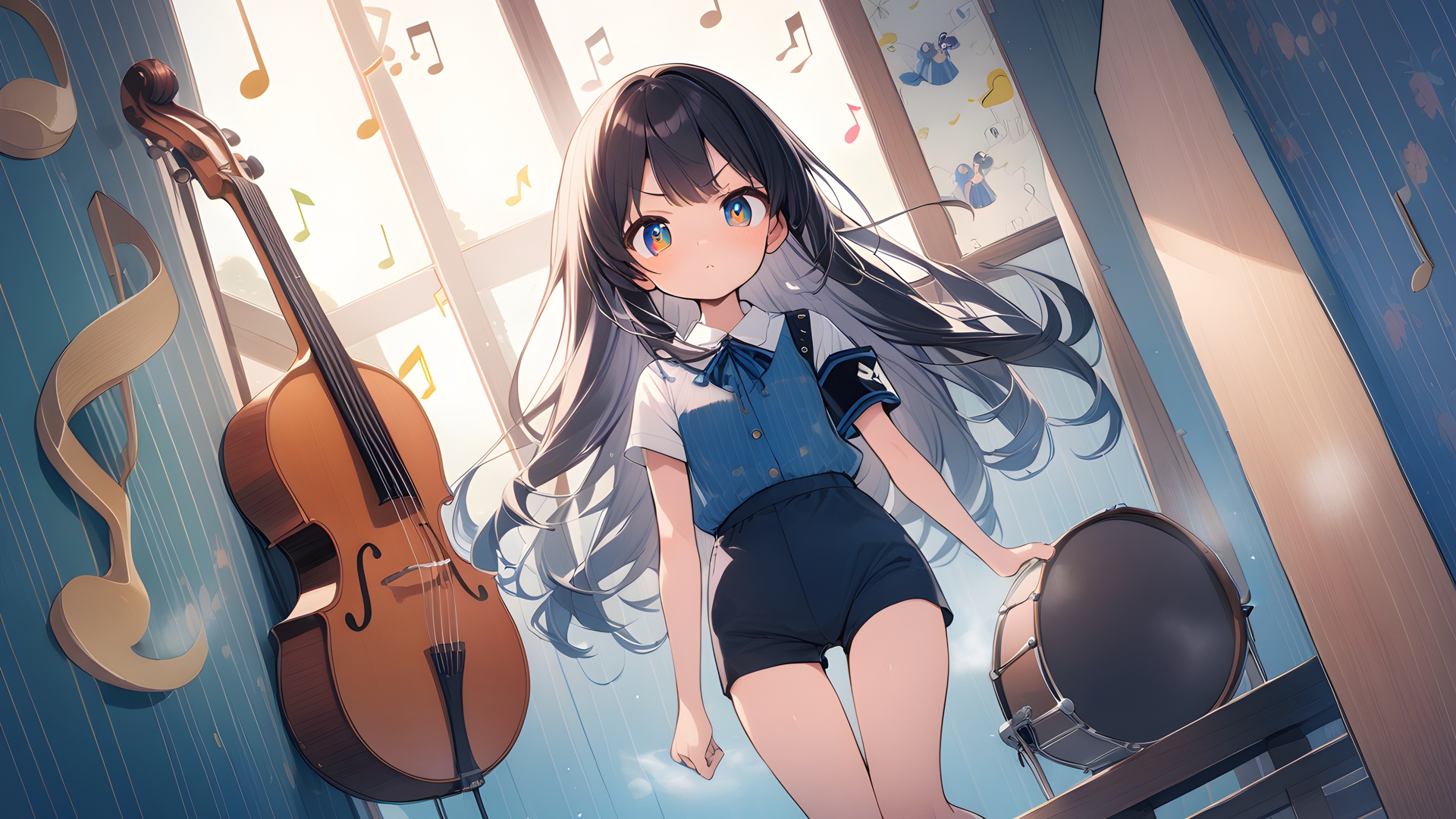 热门动漫女孩 AI艺术 音乐 萝莉 电脑 高清壁纸 5376×3072