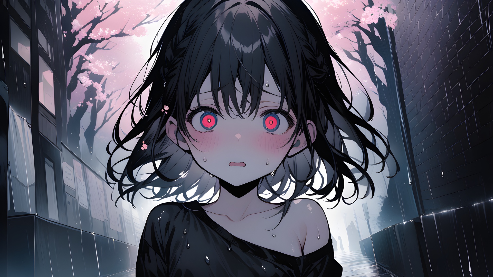 高清动漫女孩 人工智能艺术 小巷 幽灵 电脑 壁纸 5376×3072