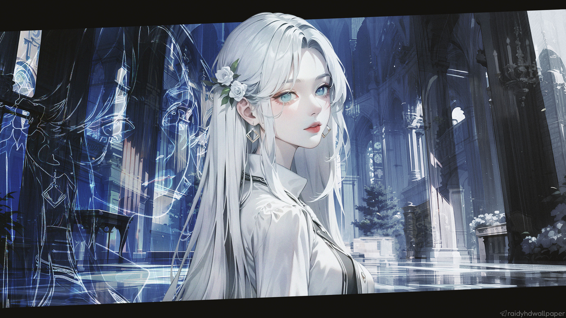 白色头发 回首 动漫 动漫女孩 电脑 壁纸 3840×2160