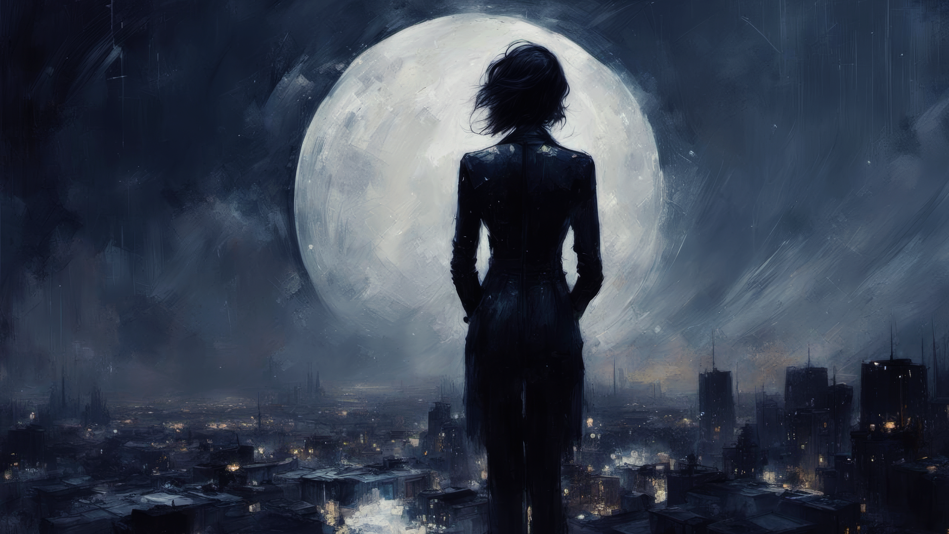 热门AI艺术 黑暗 夜空 科幻 电脑 手机壁纸 3840×2160