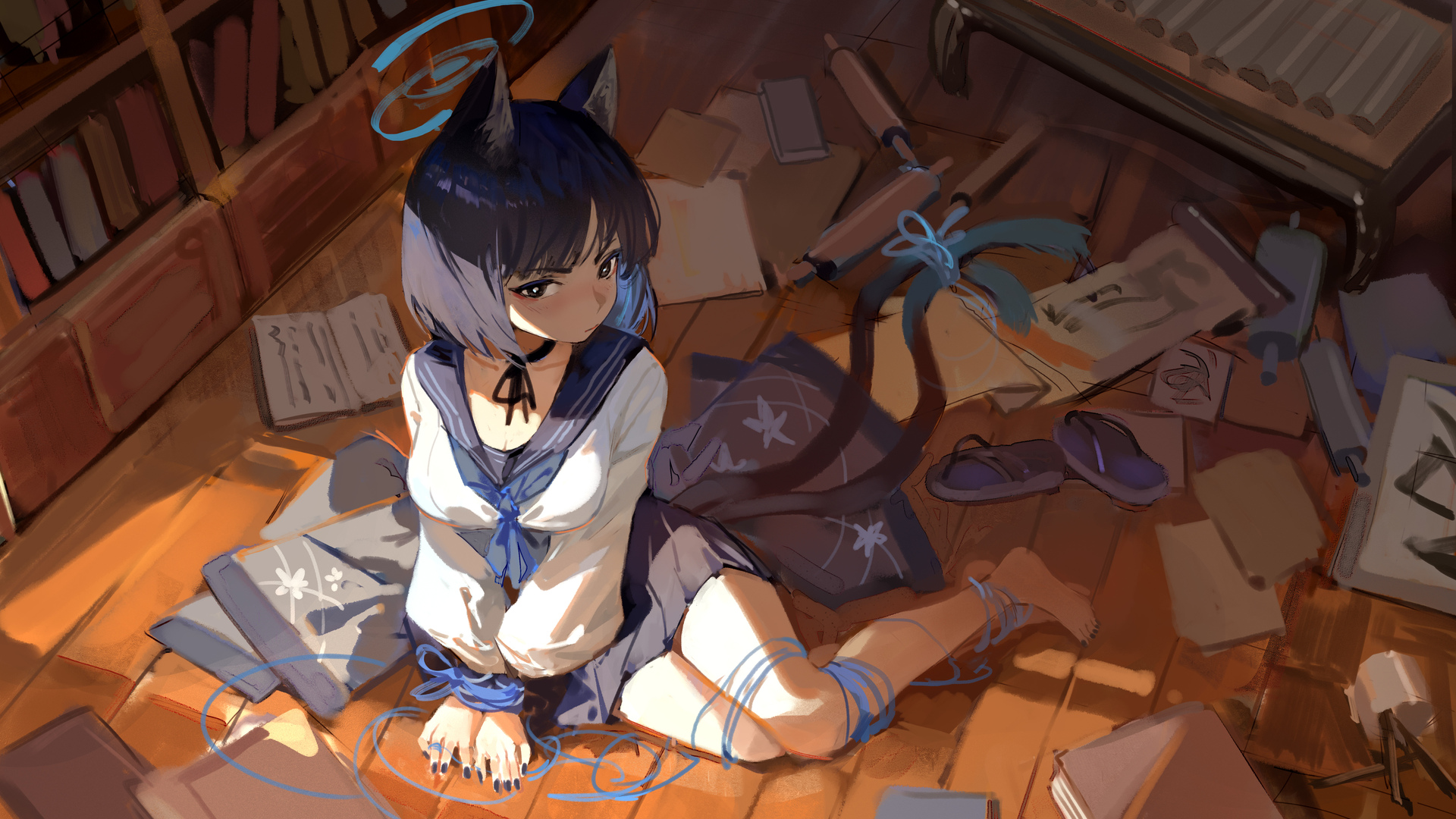 美诺 动漫 动漫女孩 蓝色档案馆 电脑 壁纸 5676×3350