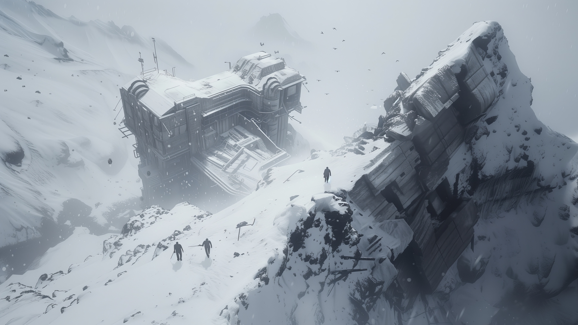 AI艺术 冬季 雪 插图 科幻 概念艺术 电脑 手机壁纸 5824×3264