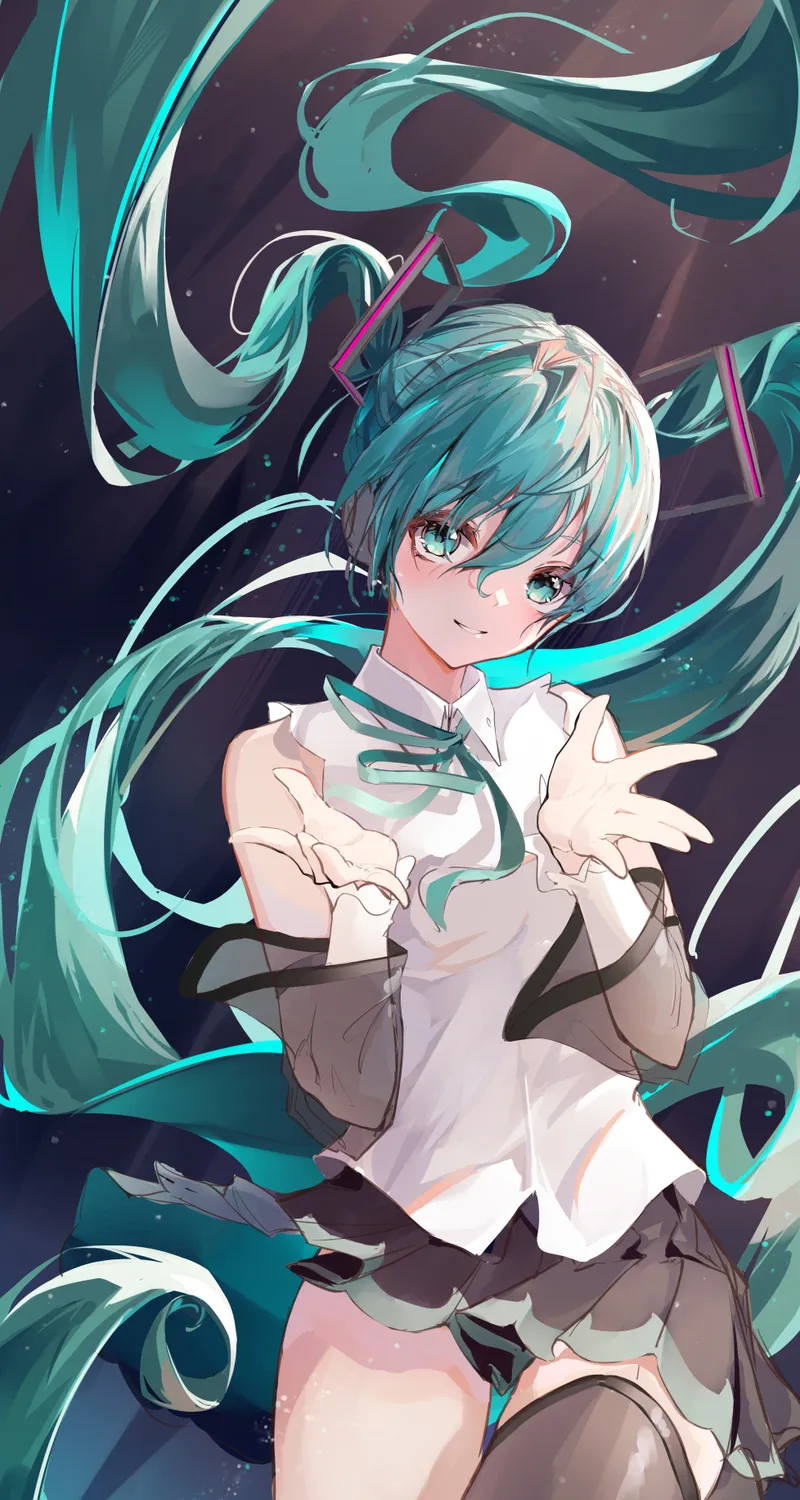 初音未来 动漫 动漫女孩 手机 高清壁纸 4093×9983