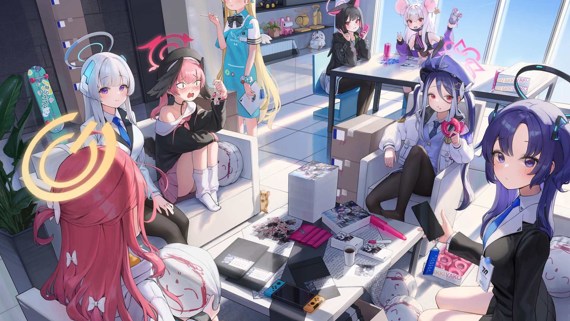 高清少女组合 动漫 动漫女孩 蓝色档案 电脑 壁纸 5153×3522