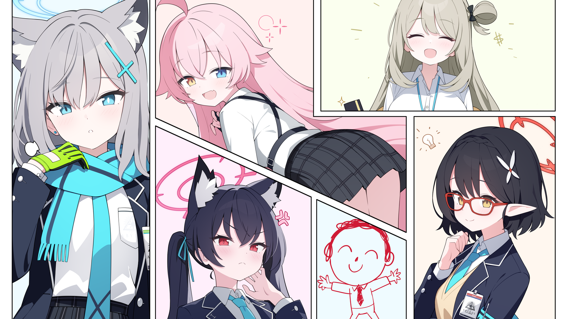 热门微笑 二次元 动漫 动漫女孩 蓝色档案 电脑 桌面壁纸 4200×2762