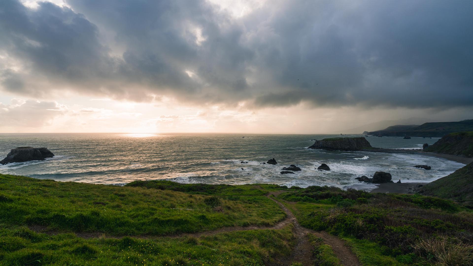 唯美风景 自然 海 海岸 云 日落 加利福尼亚州 电脑 无水印壁纸 4618×2598