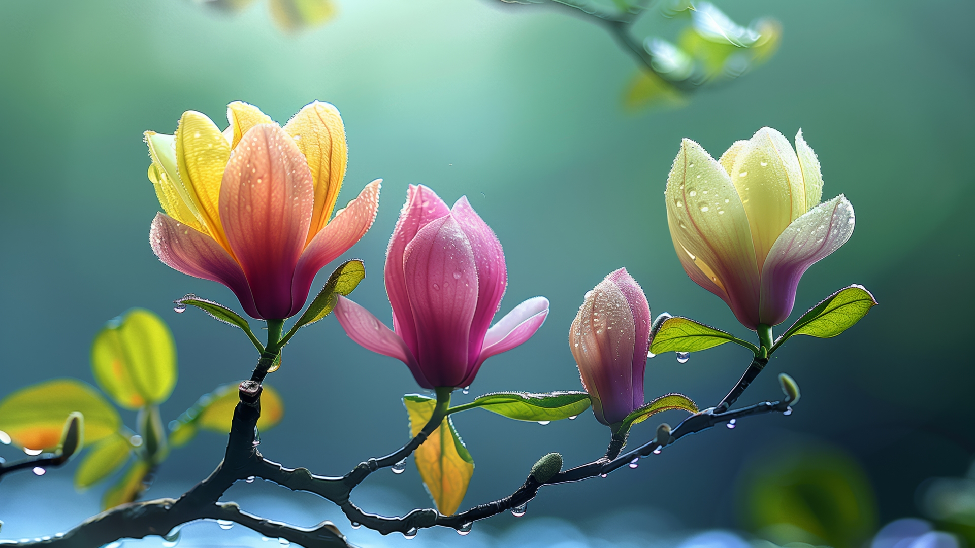 精选AI艺术 鲜花 水滴 电脑 4K壁纸 5824×3264
