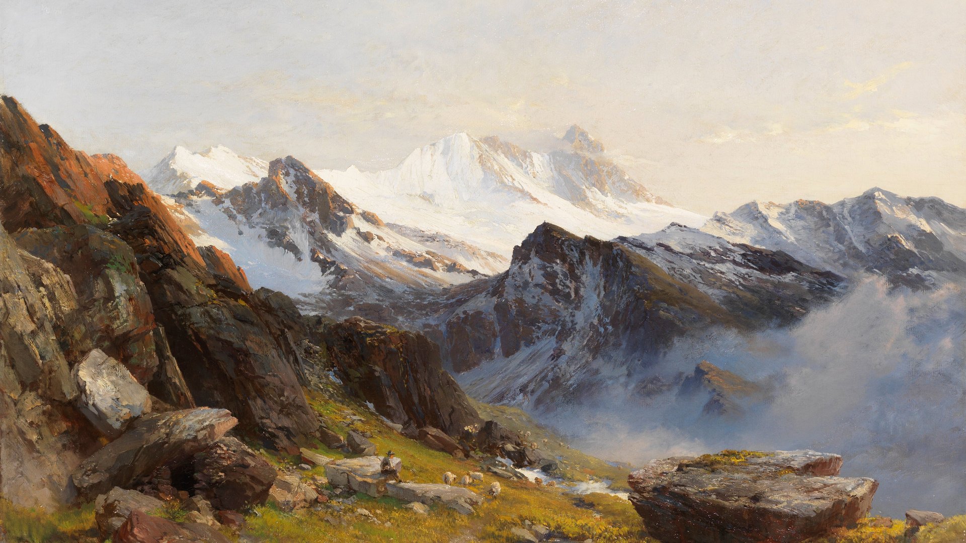 超清绘画 风景 自然 山脉 电脑 手机壁纸 4096×2853