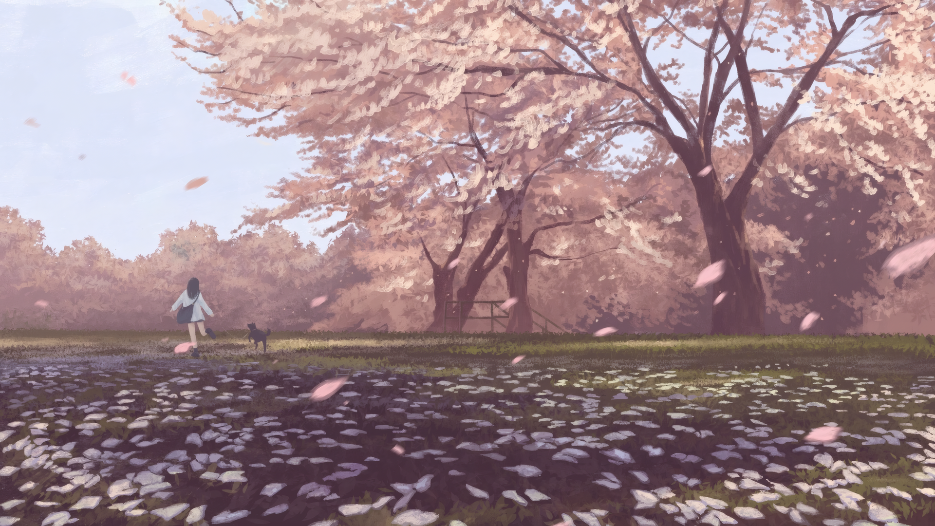 绚丽狗 树 数字艺术 艺术品 樱花树 樱花 电脑 手机壁纸 3840×2160