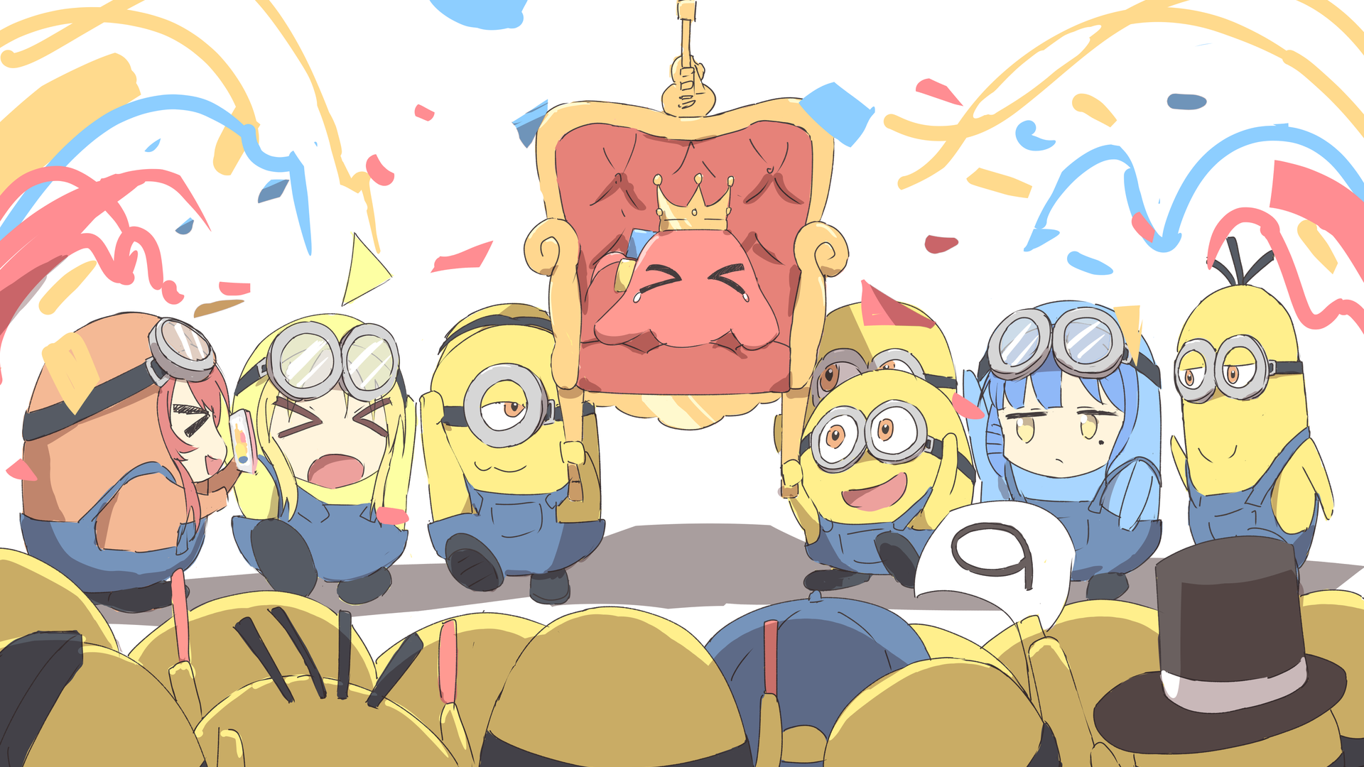 摇滚 小黄人 电脑 无水印壁纸 4093×2353