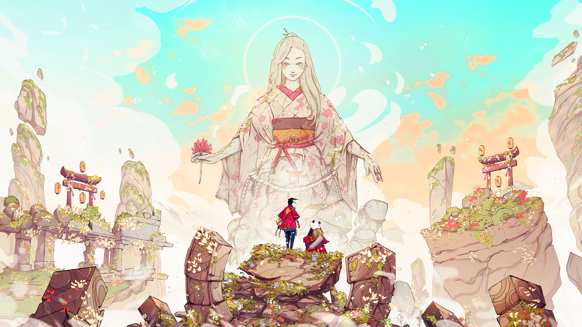 热门数字艺术 武士 熊猫 花卉 旅行者 电脑 高清壁纸 3840×2160