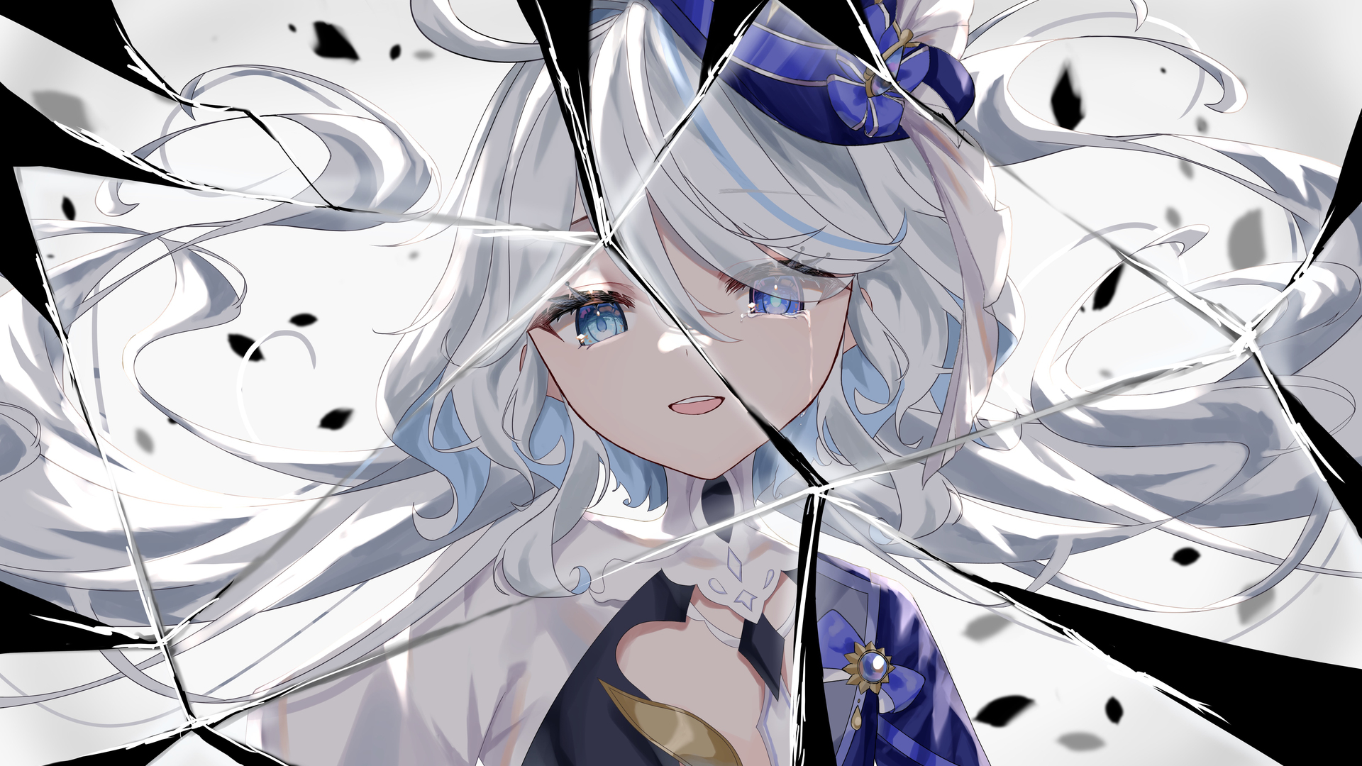 玻璃 反射 切割 动漫少女 二次元 电脑 4K高清壁纸 5827×4120