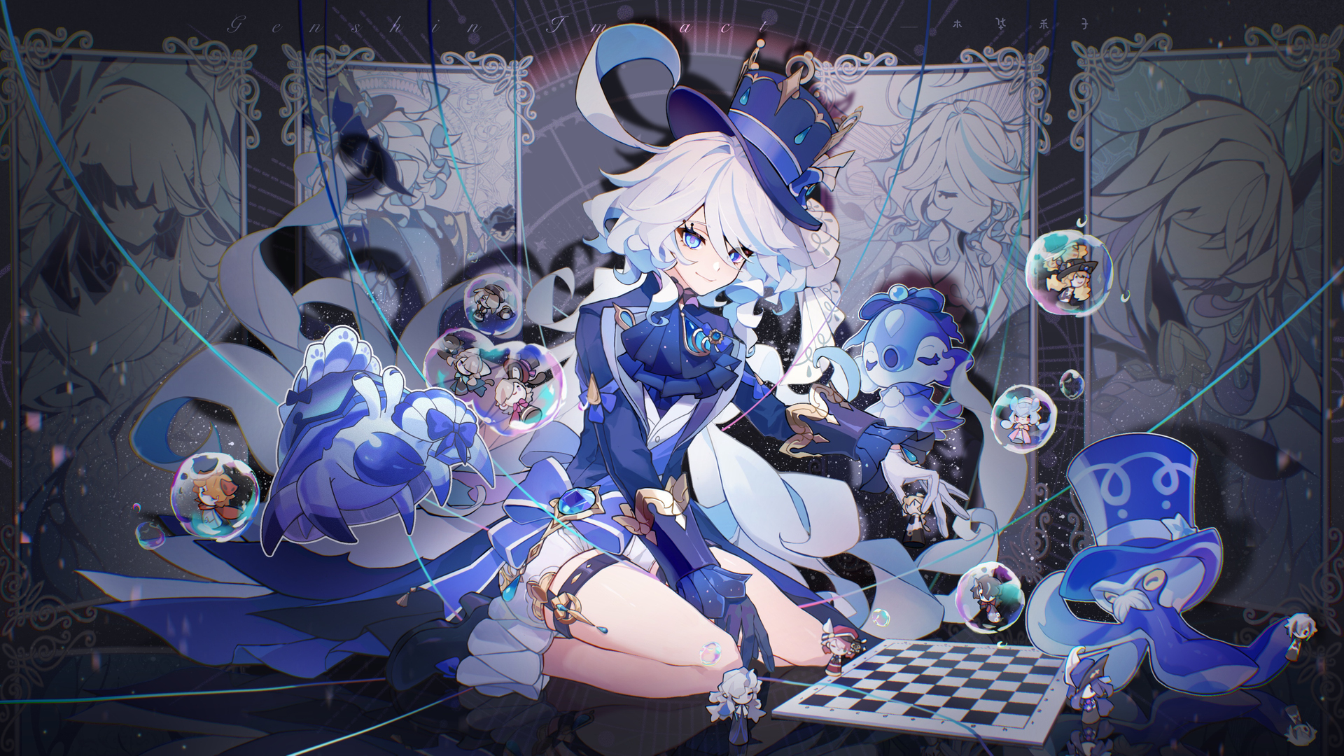 蓝色魔术帽 国际棋盘 动漫 动漫女孩 电脑 壁纸 4096×2160