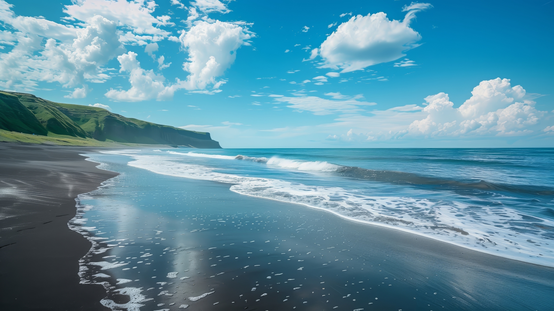 云 海滩 波浪 海 电脑 手机壁纸 5824×3264