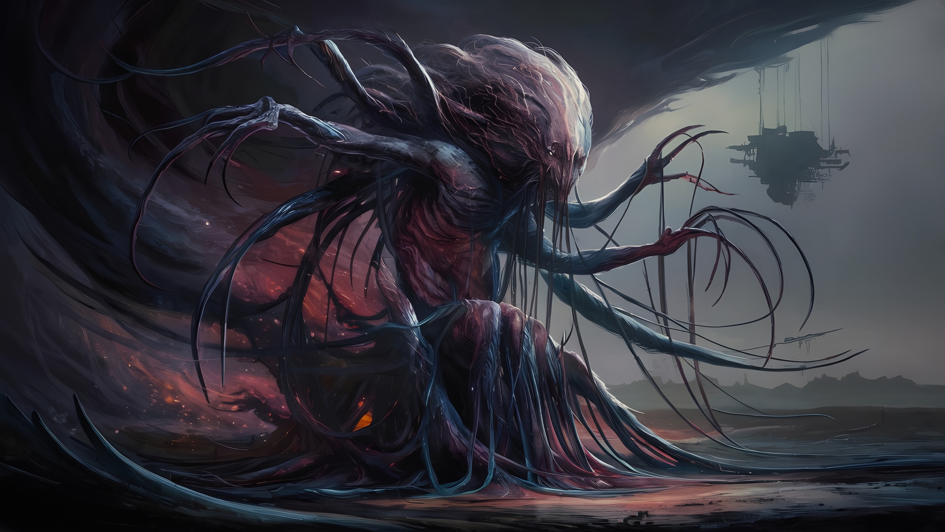 热门克苏鲁 黑暗幻想 电脑贴纸，4K贴纸 高清壁纸 5120×2880