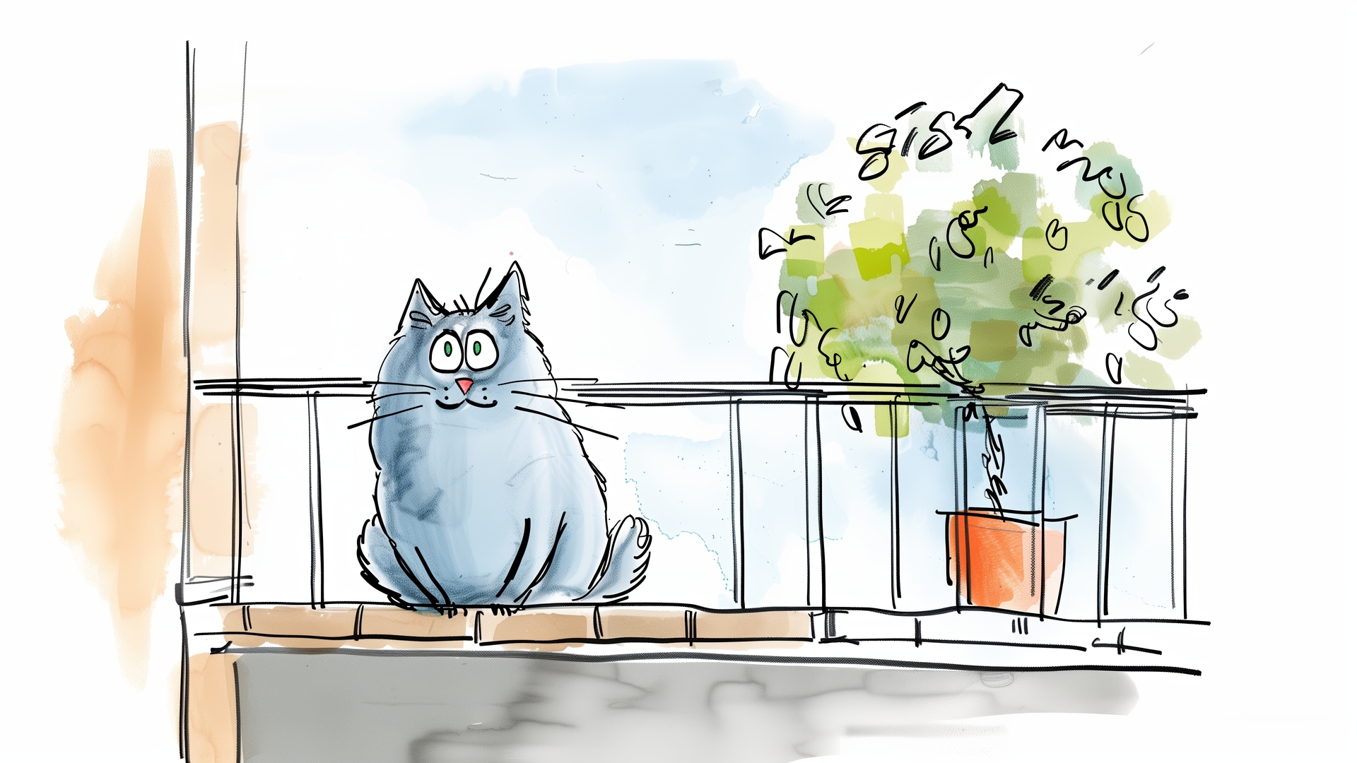 卡通 漫画艺术 猫 插图 电脑贴纸 4K贴纸 4K高清壁纸 5824×3264