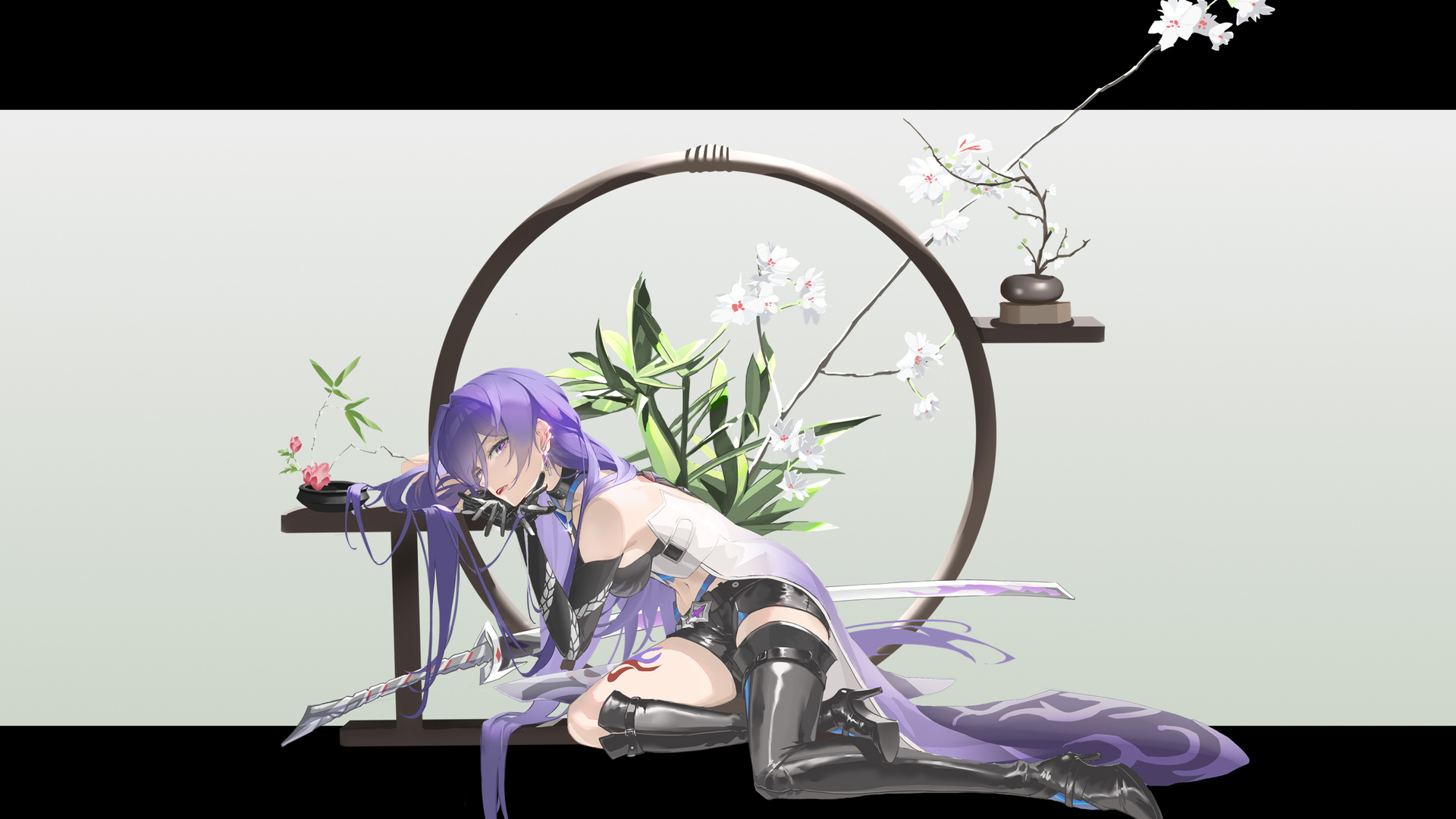 热门动漫 动漫女孩 竹子 梅花 清新 电脑 壁纸 4200×3069