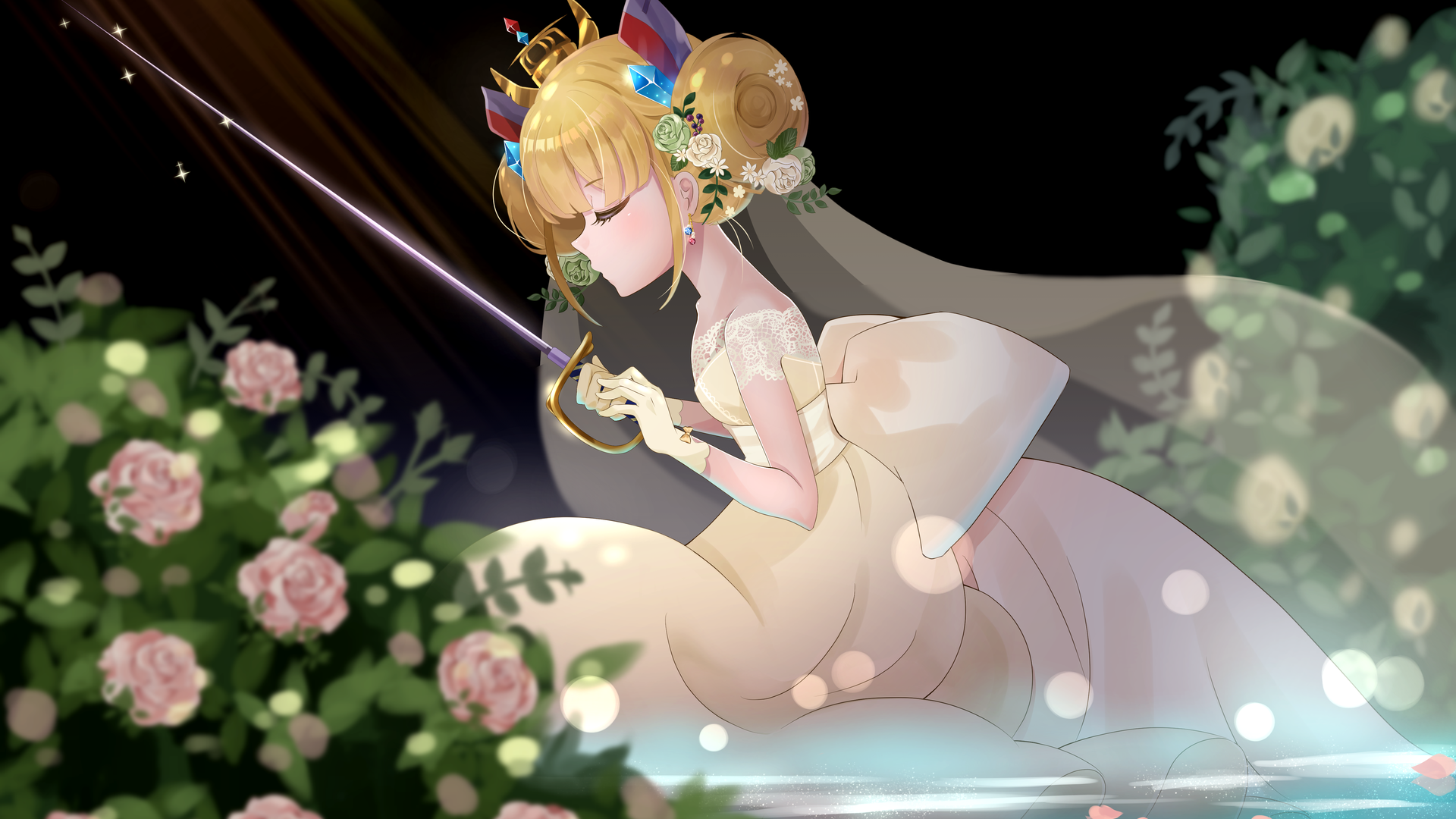绝美金发 蓝色 眼睛 动漫女孩 动漫 电脑 高清壁纸 4961×3508