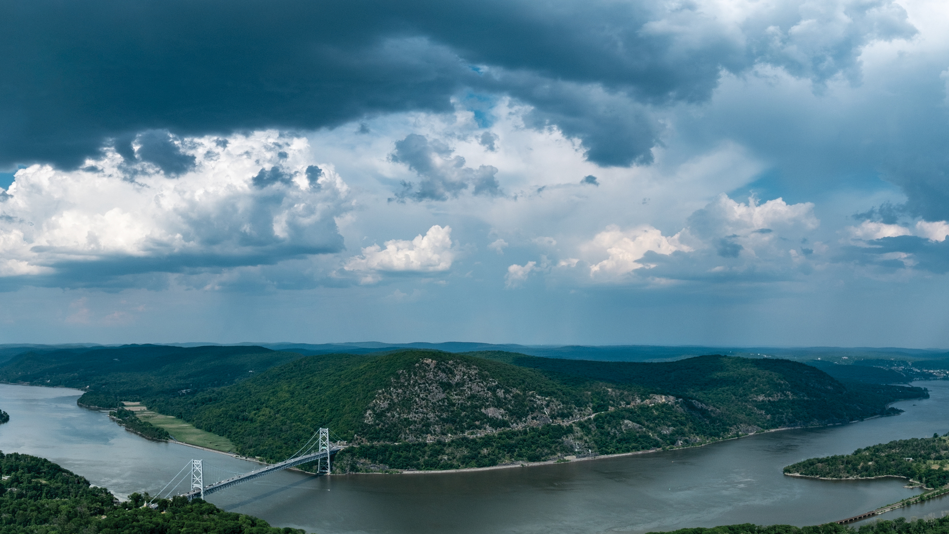风景 天空 山脉 丘陵 夏天 自然 桥梁 水 云 多云 河流 电脑 壁纸 5120×2160