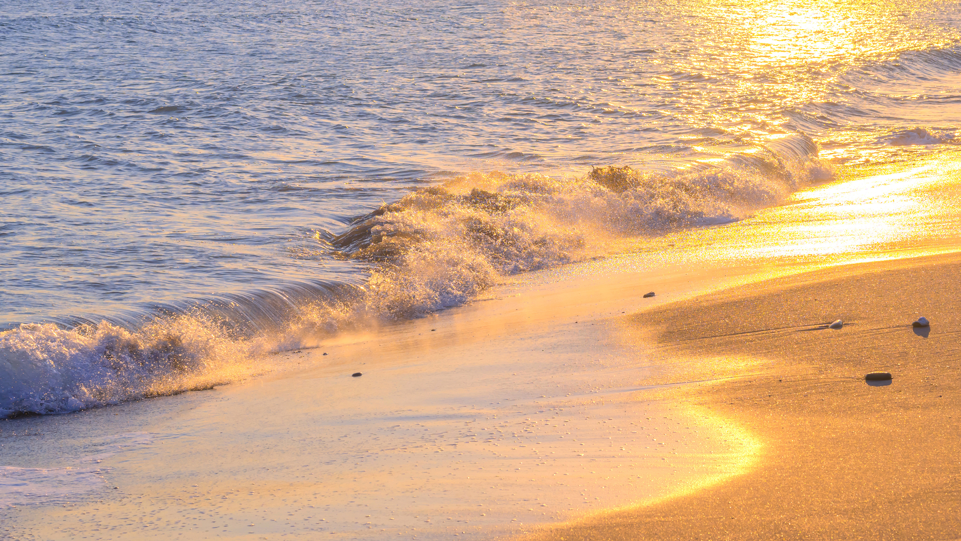 海滩 日落 水 沙子 阳光 波浪 自然 电脑 手机壁纸 3840×2160