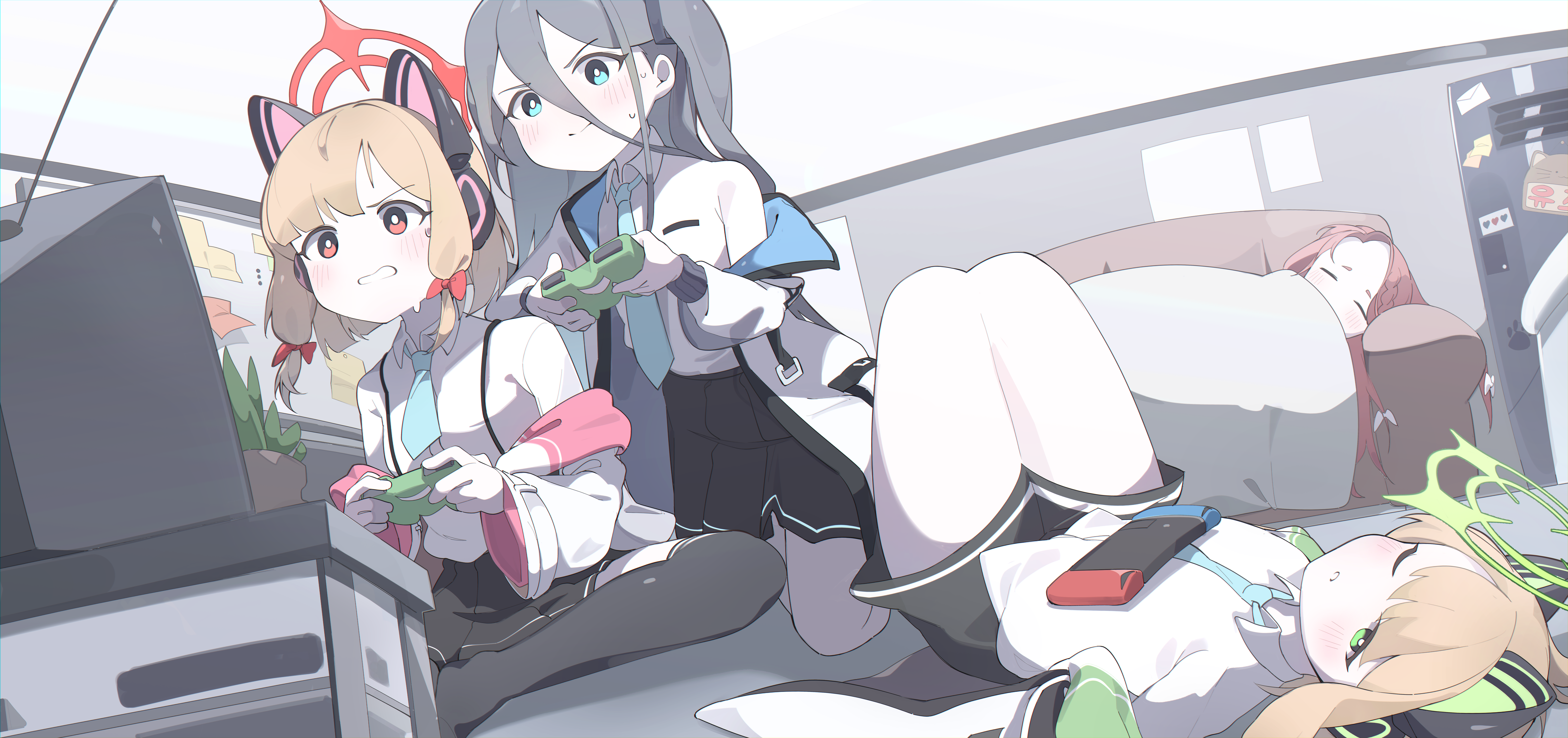动漫女孩 校服 萝莉 游戏 无水印壁纸 8500×4000