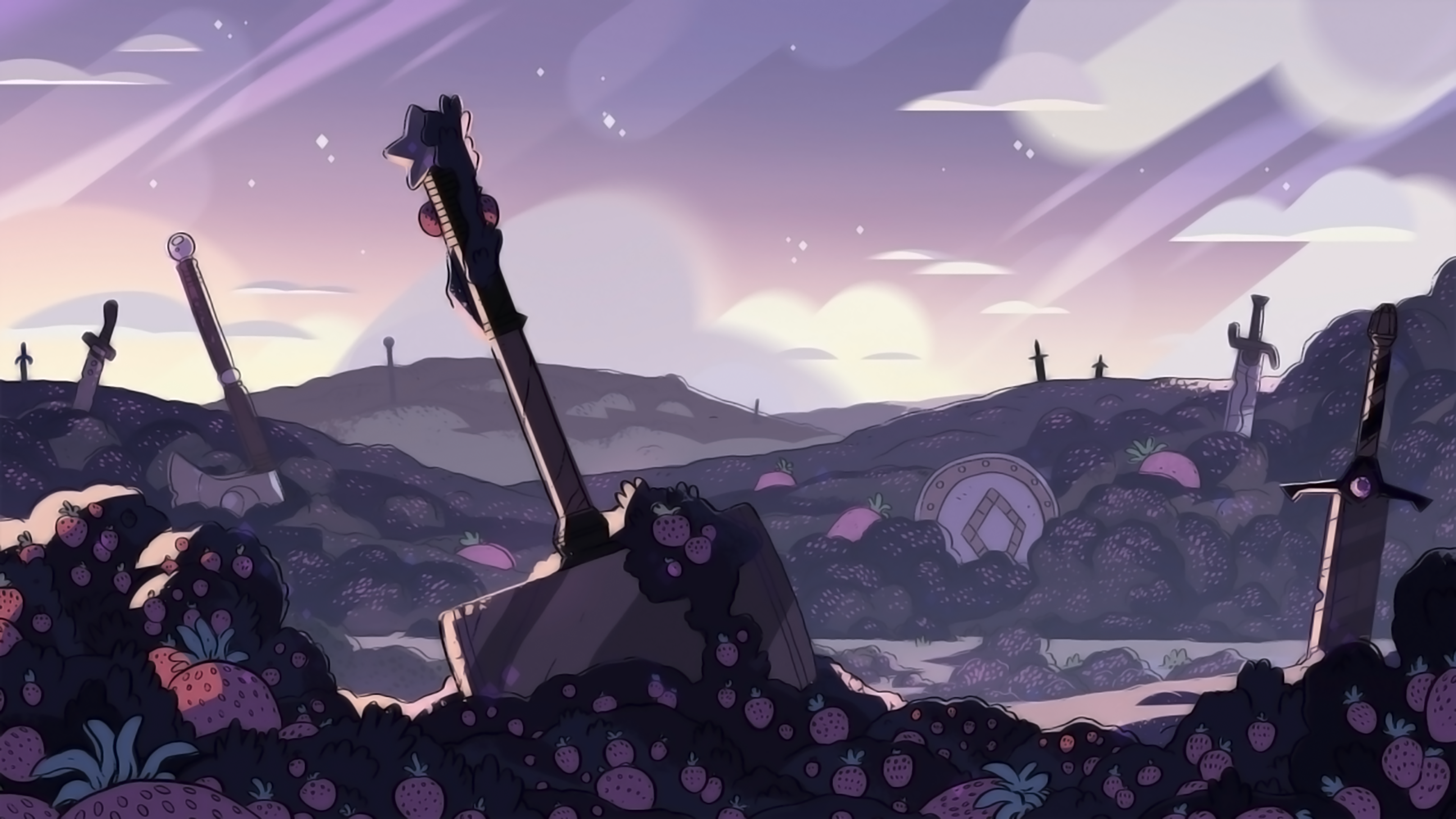 绝美风景 武器 插图 卡通 剑 数字艺术 壁纸 3840×2160