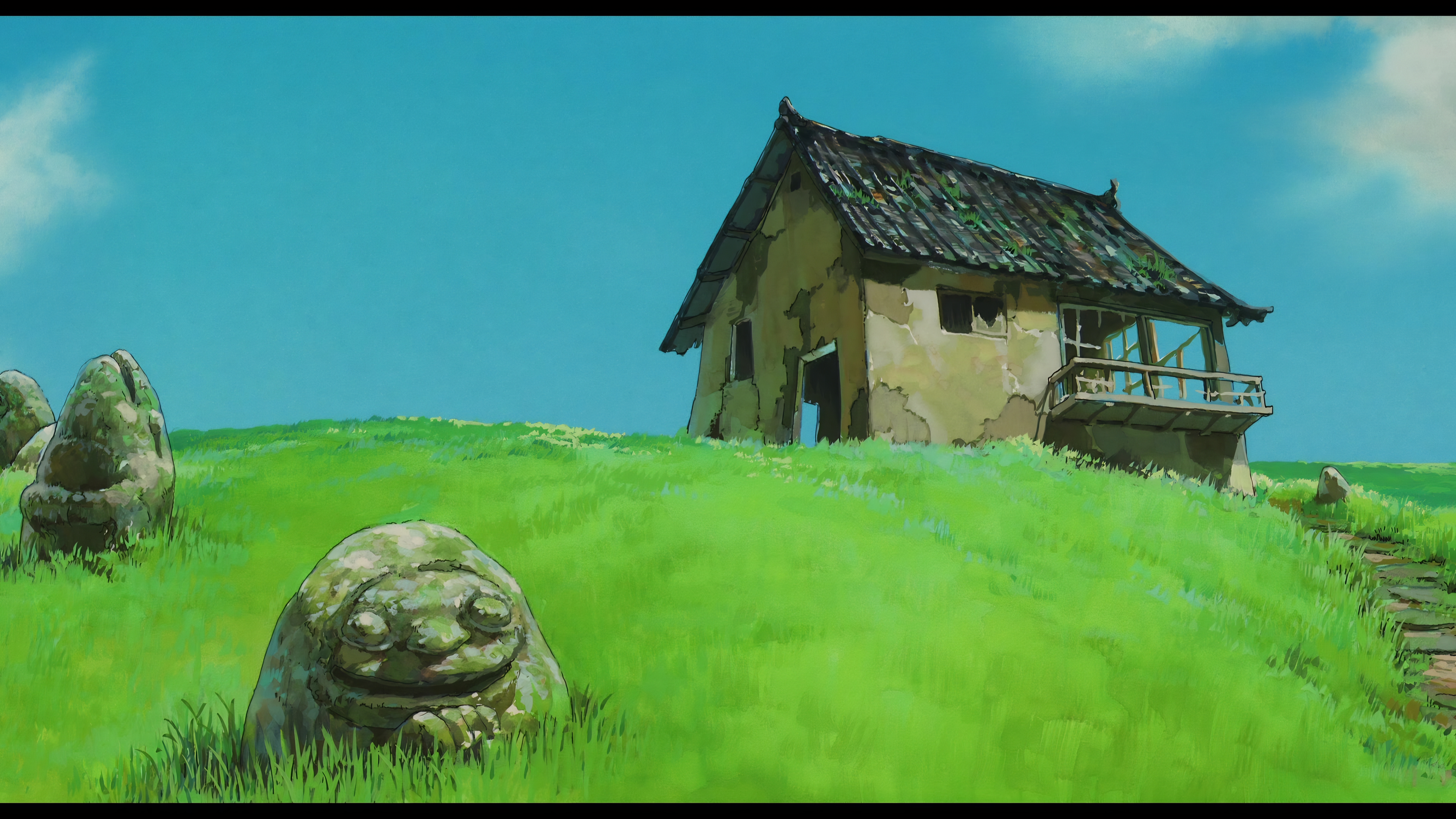 热门千与千寻 动漫 房屋 田野 雕像 天空 壁纸 5760×3240