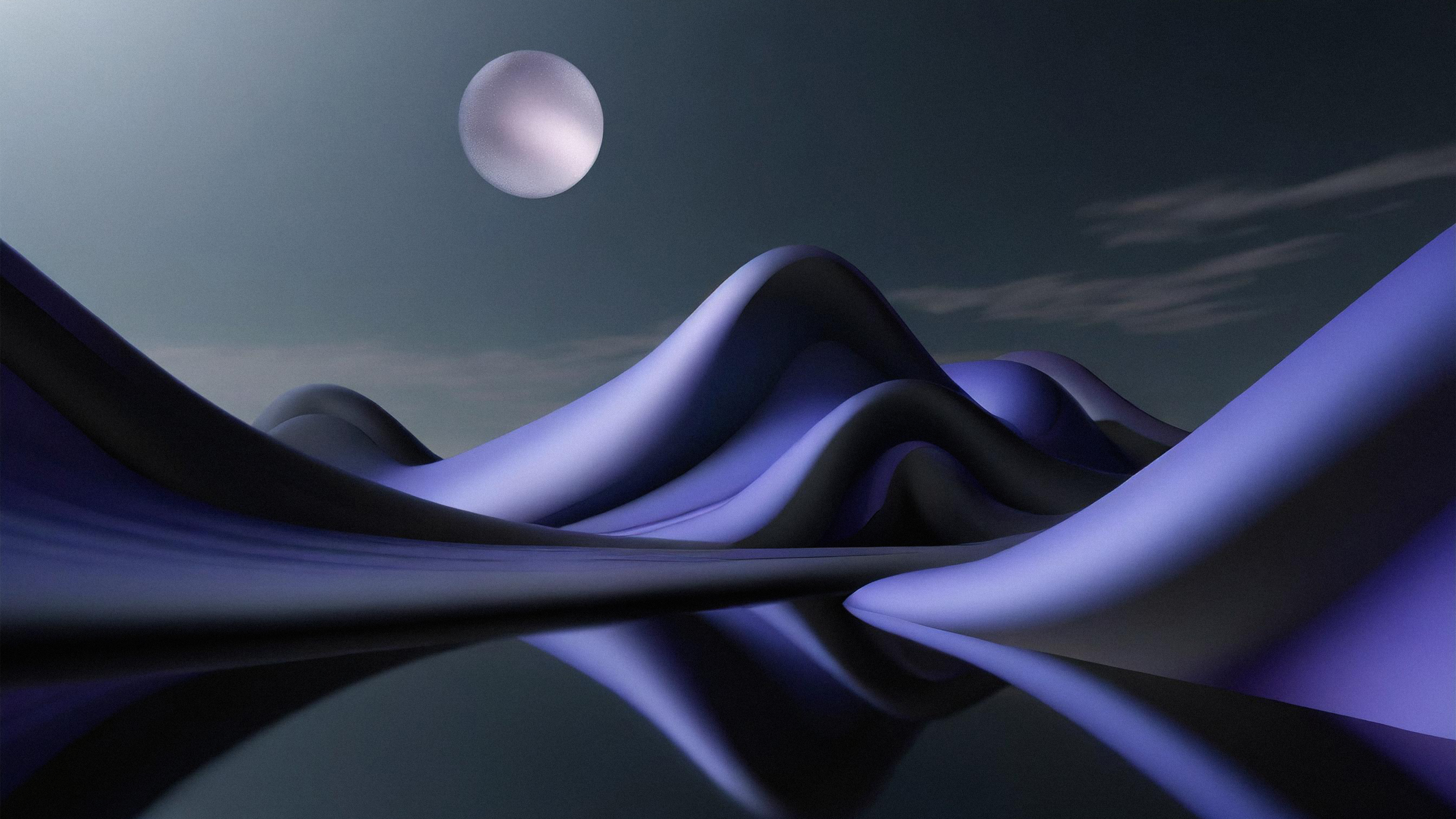 抽象 数字艺术 CGI 渐变 黑暗背景 插图 艺术品 极简主义 波浪 简单背景 4K高清壁纸 5120×2880