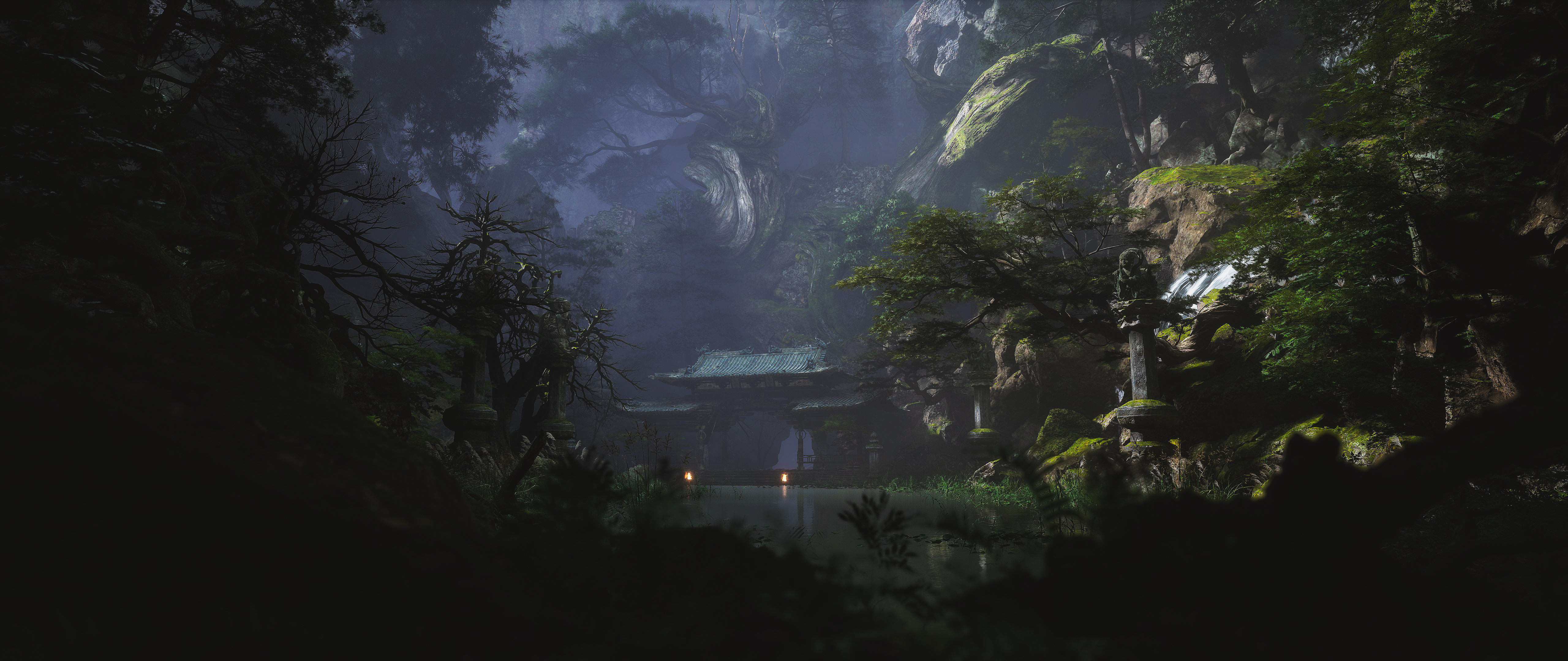 精选黑色神话 悟空 森林 自然 艺术品 壁纸 5120×2160