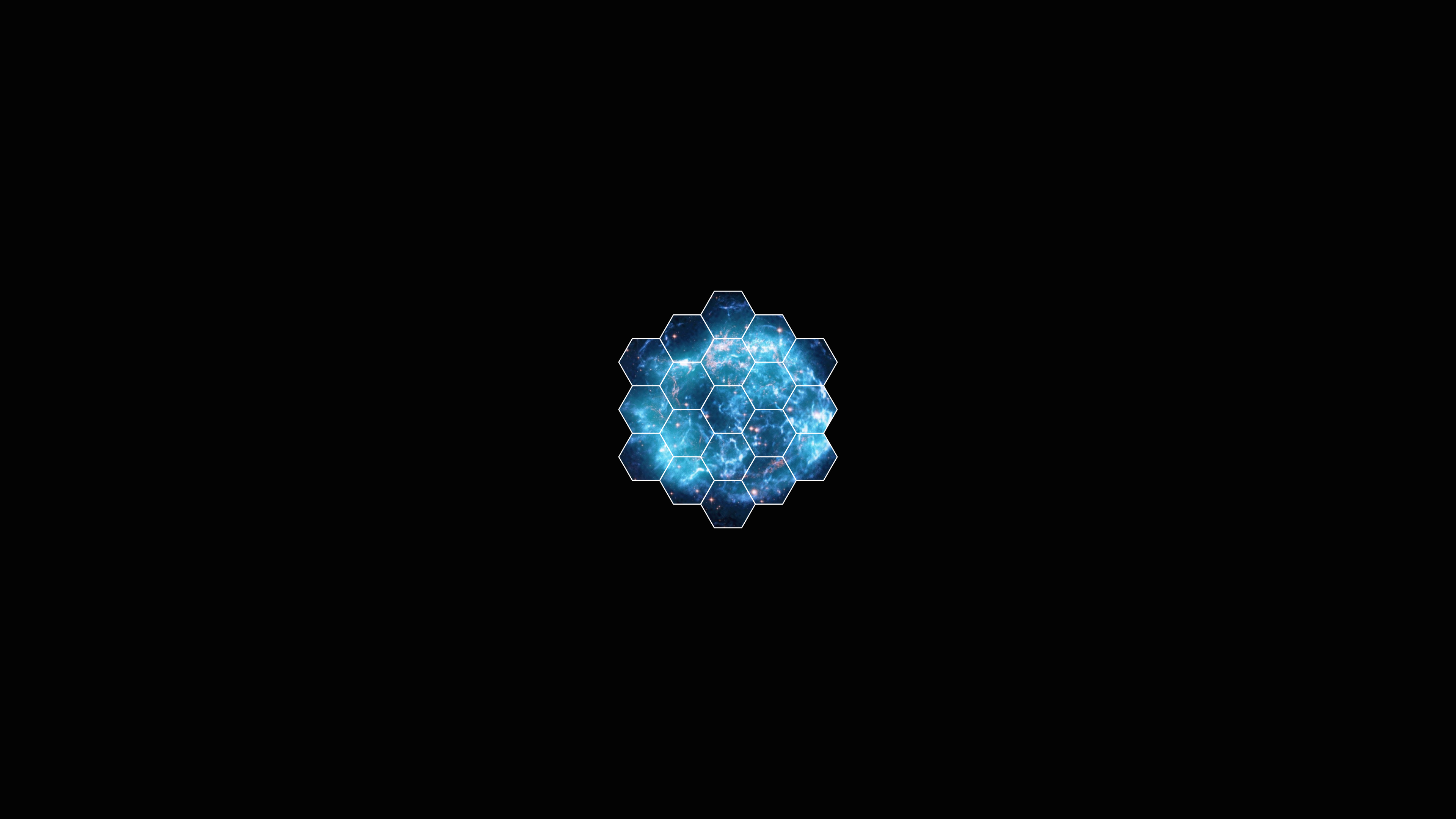 热门数字艺术 极简主义 黑色 背景 云层 六边形 空间, 高清壁纸 3840×2160