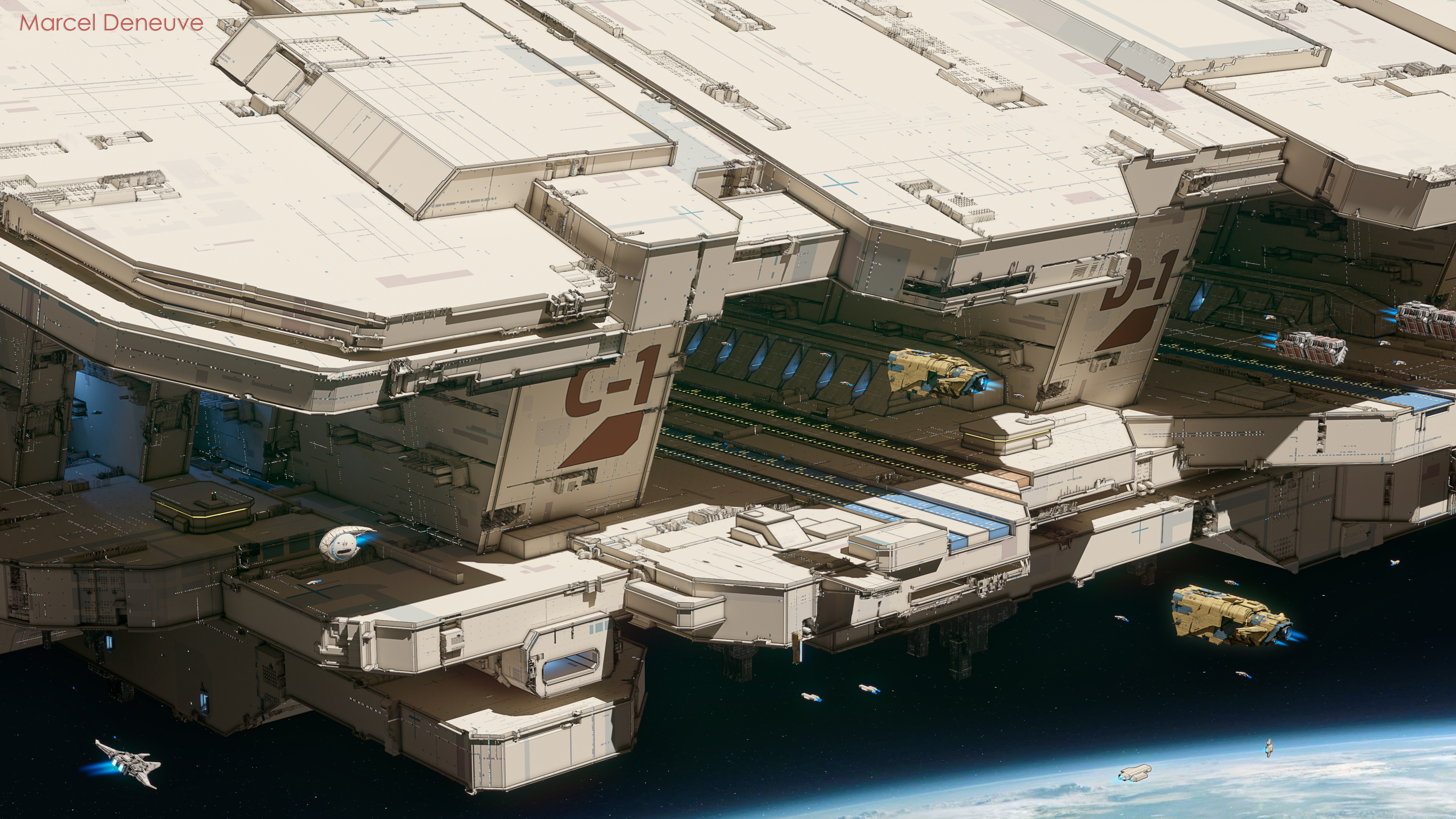 科幻 小说 宇宙 飞船 插图 空间站 无水印壁纸 3840×2160