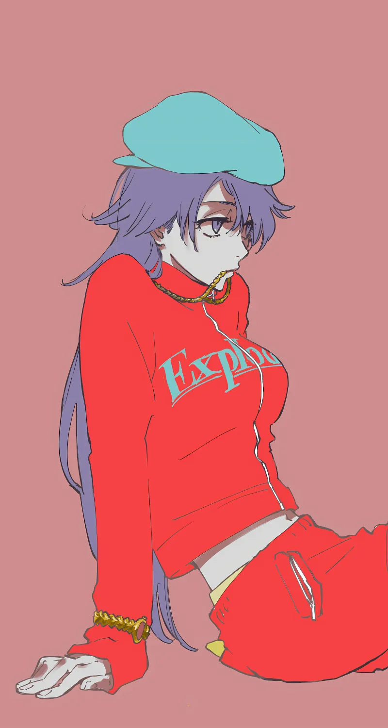 经典极简主义 ai 帽子 女人 女孩 运动服 手机 无水印壁纸 13736×19524