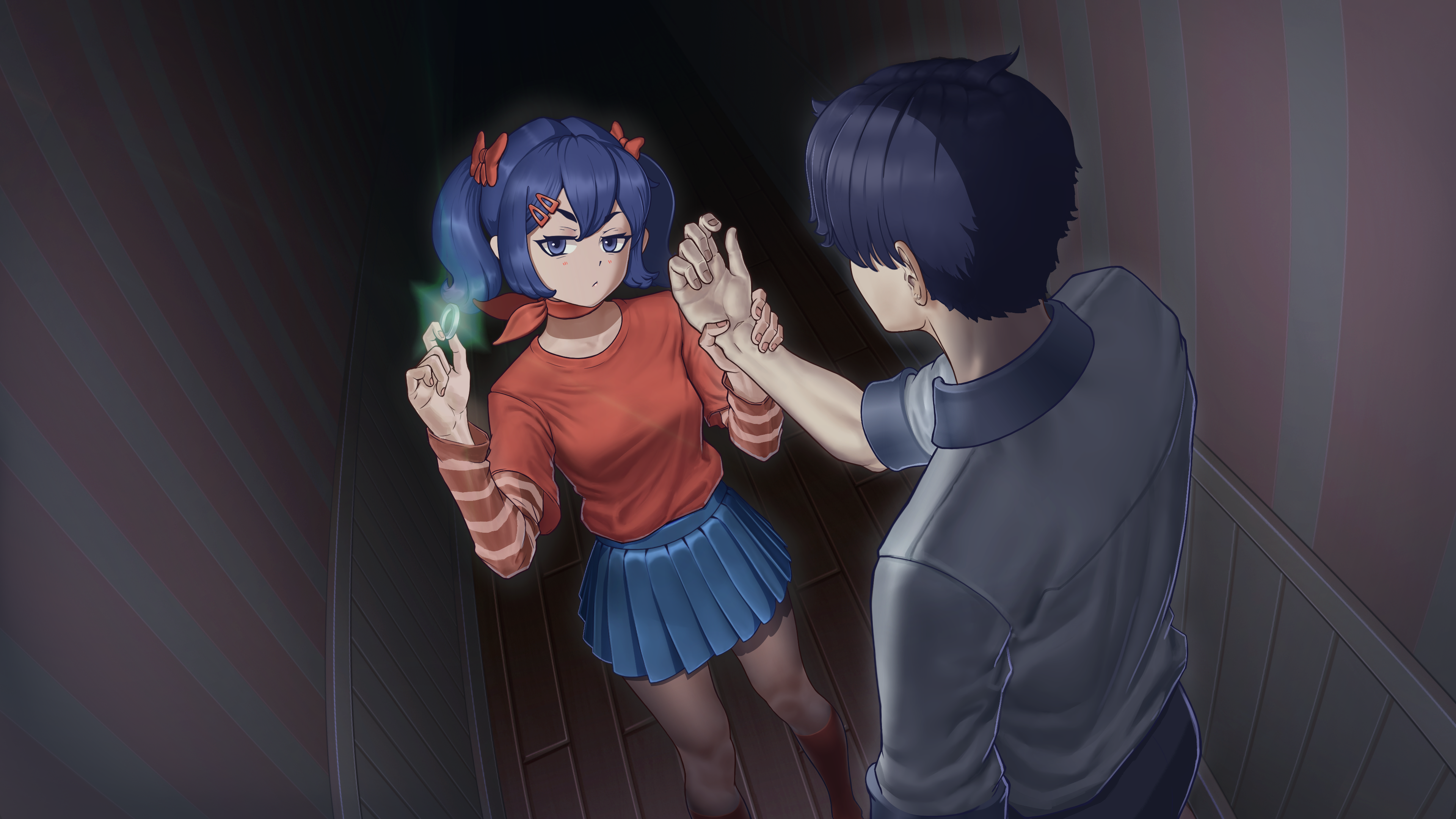 电子 游戏 艺术 女孩 男孩 戒指 拉手 桌面壁纸 3840×2160