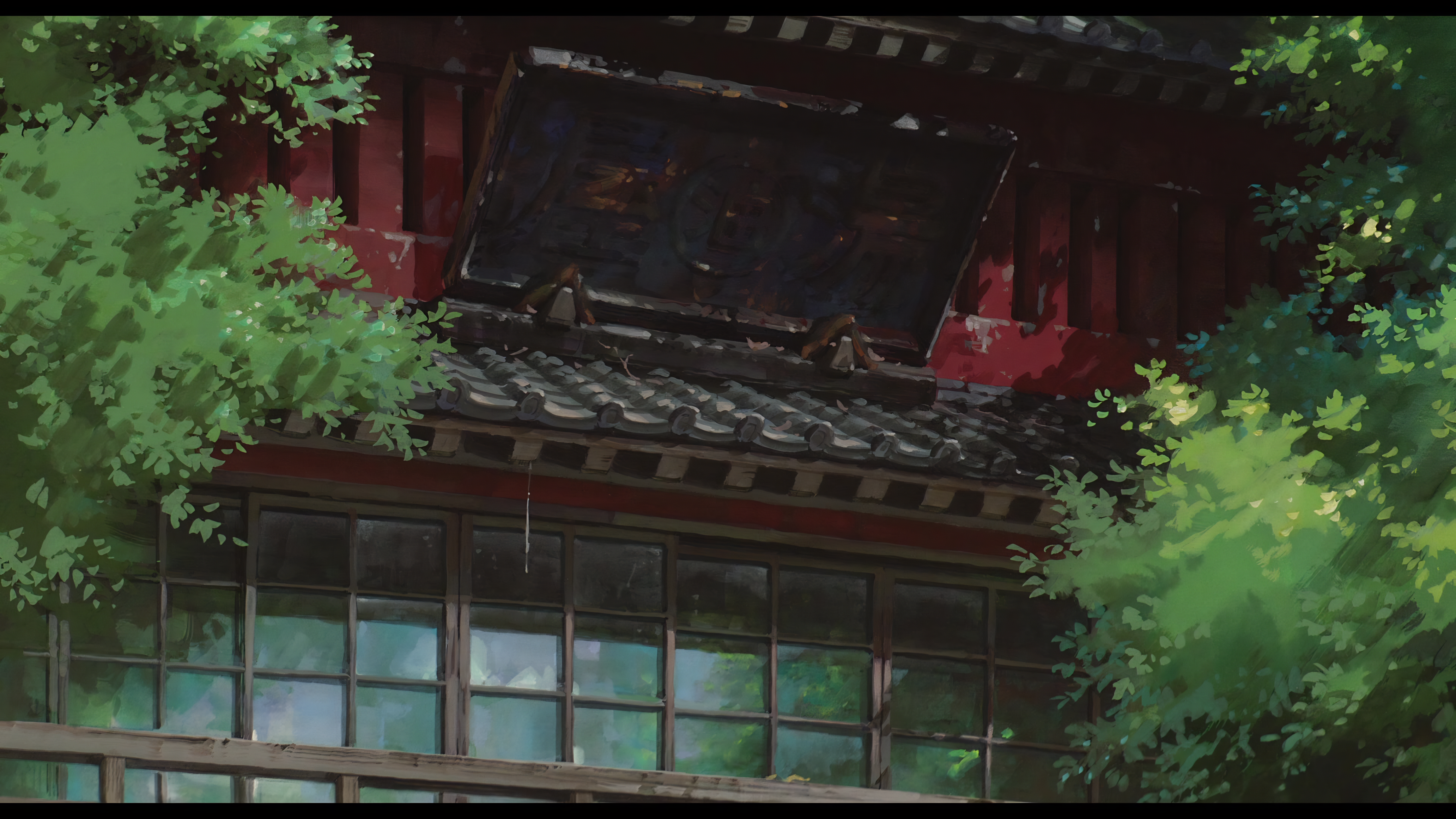 热门动漫 橱窗 千与千寻 宫崎骏 房屋 高清壁纸 5760×3240