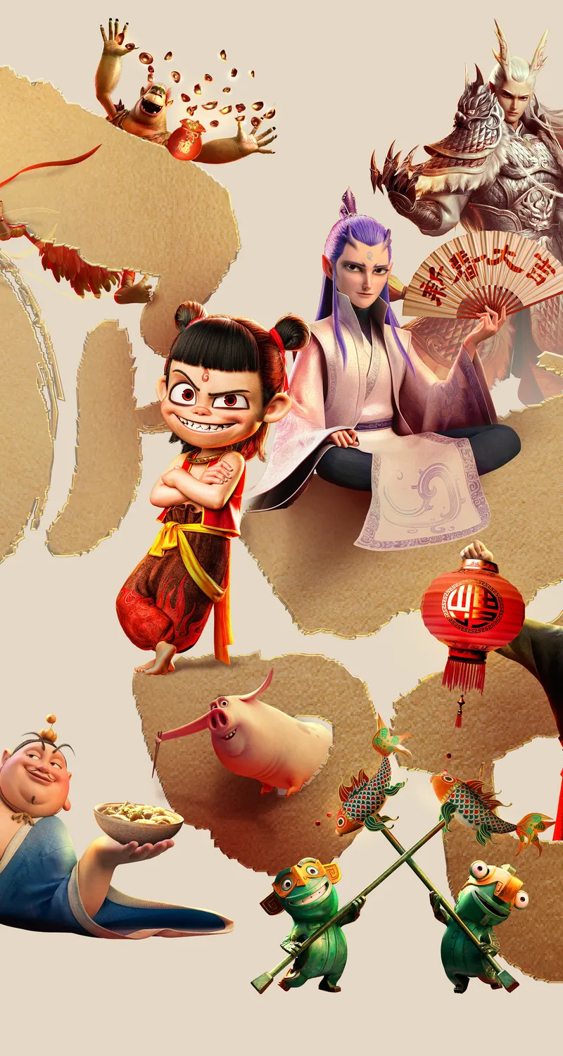 高清哪吒 结界兽 4k 竖屏 魔童闹海 手机1080P 壁纸 2160×3840