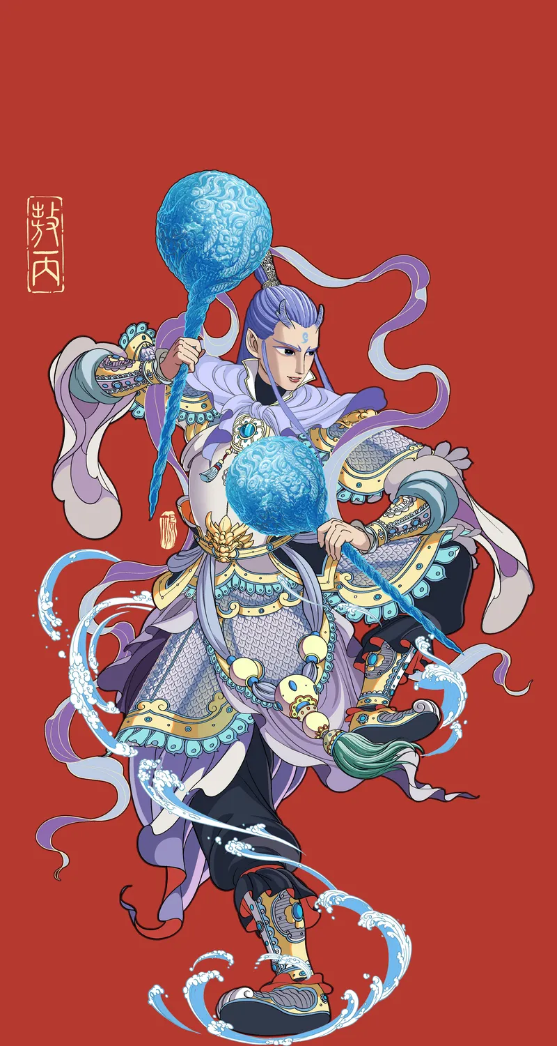 热门敖丙 哪吒 魔童闹海 高清 插画 4k 手机竖屏 手机 桌面壁纸 1767×3840