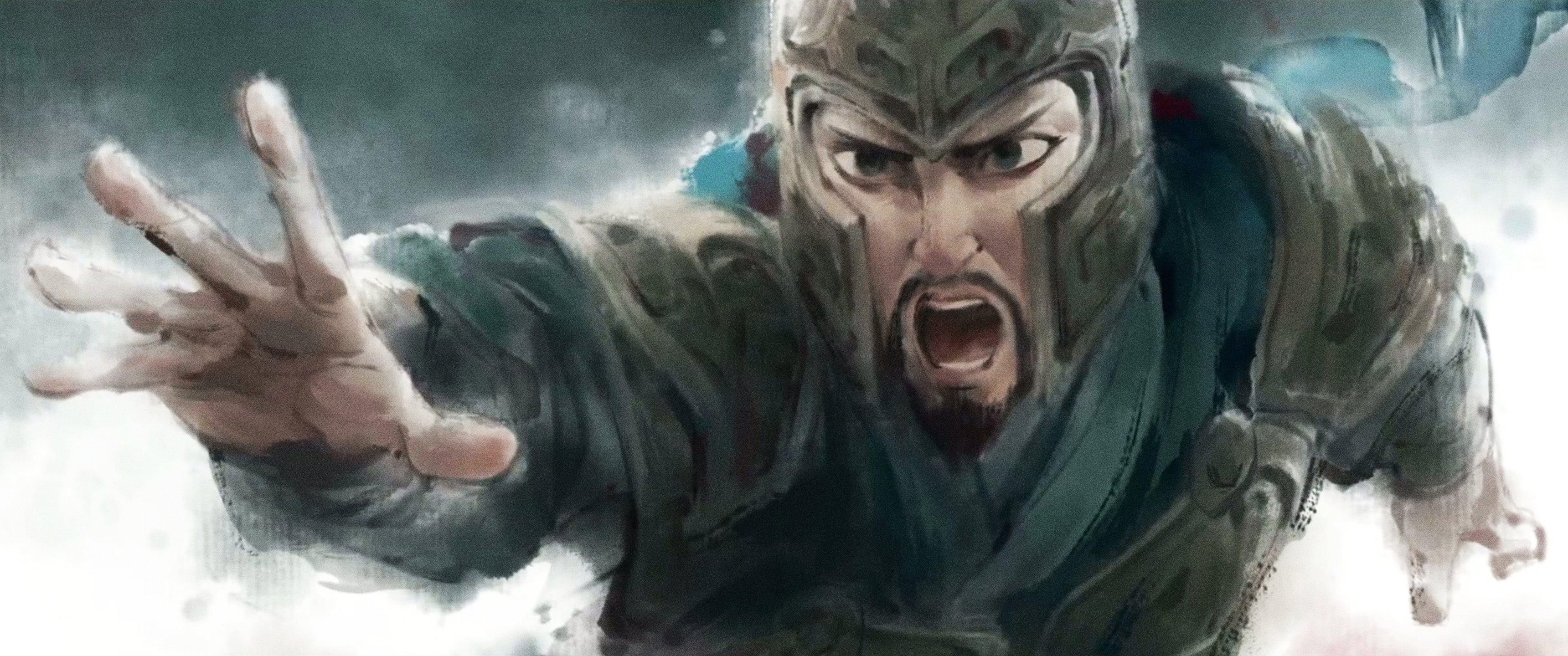 经典哪吒 魔童闹海 李靖 水墨 带鱼屏2K 壁纸 3440×1440