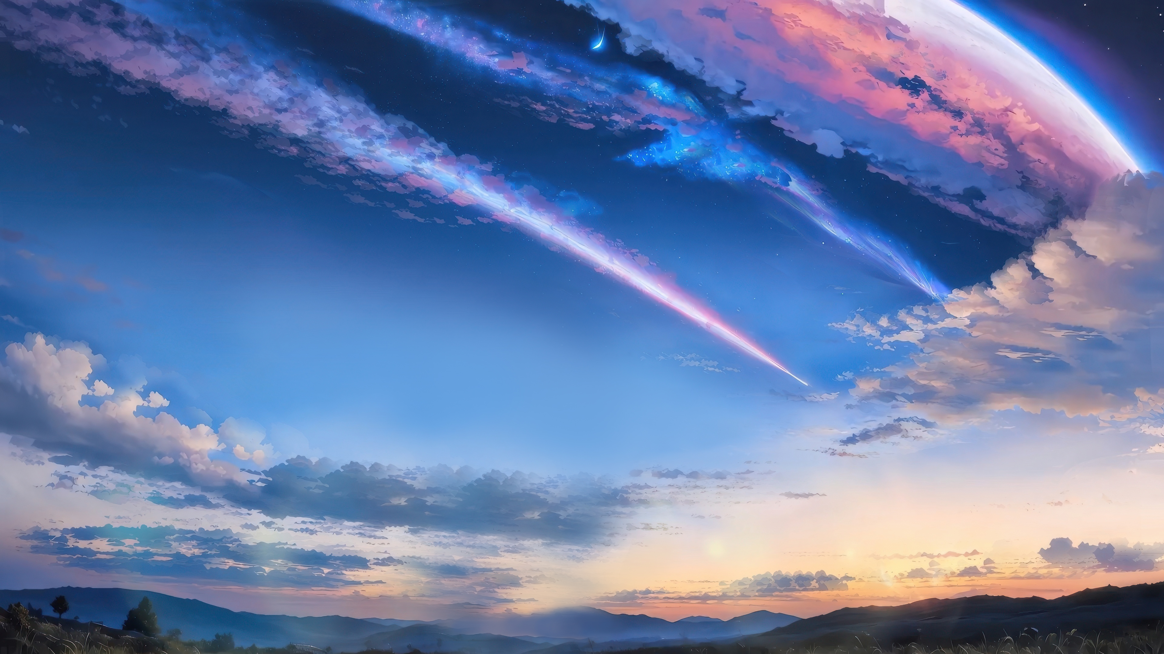 高清唯美风景 天空 流星 治愈 壁纸 3840×2160