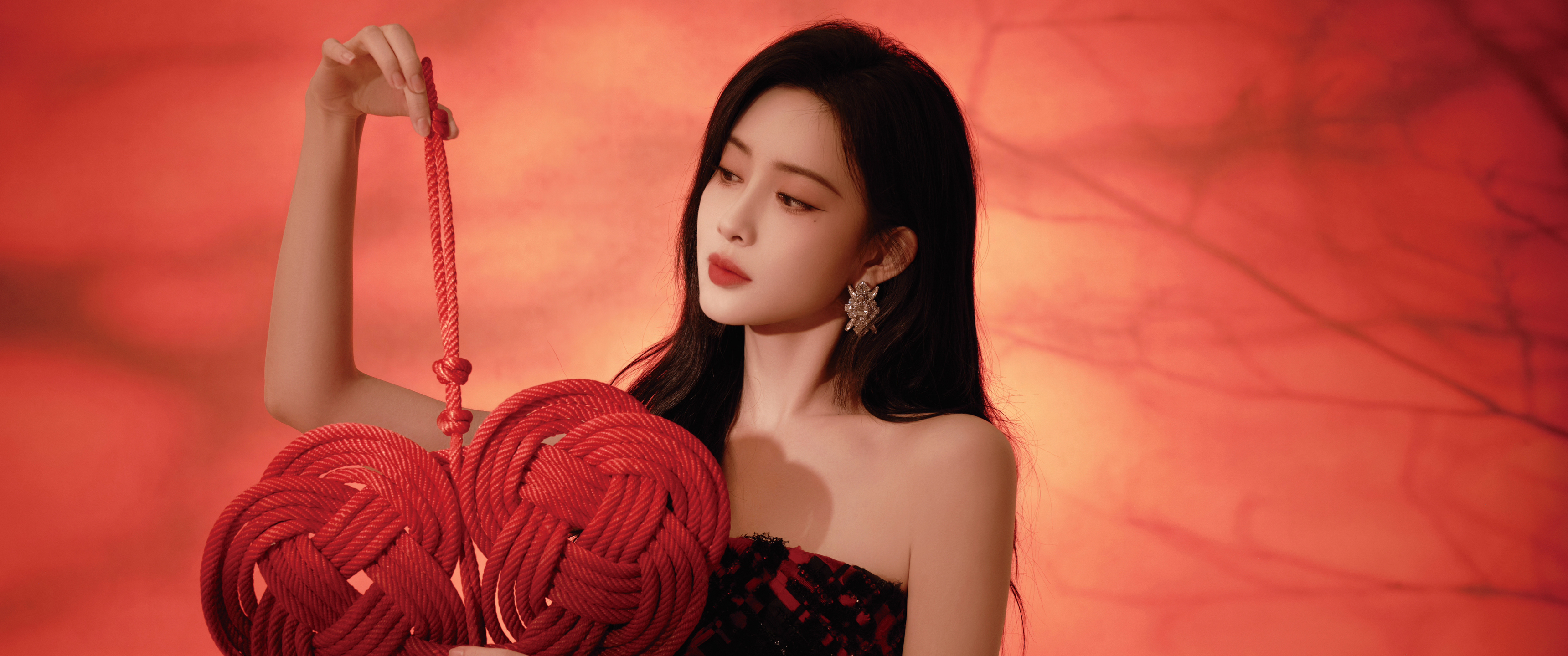经典孟子义 开工 红裙 美女 带鱼屏2K 高清壁纸 3440×1440