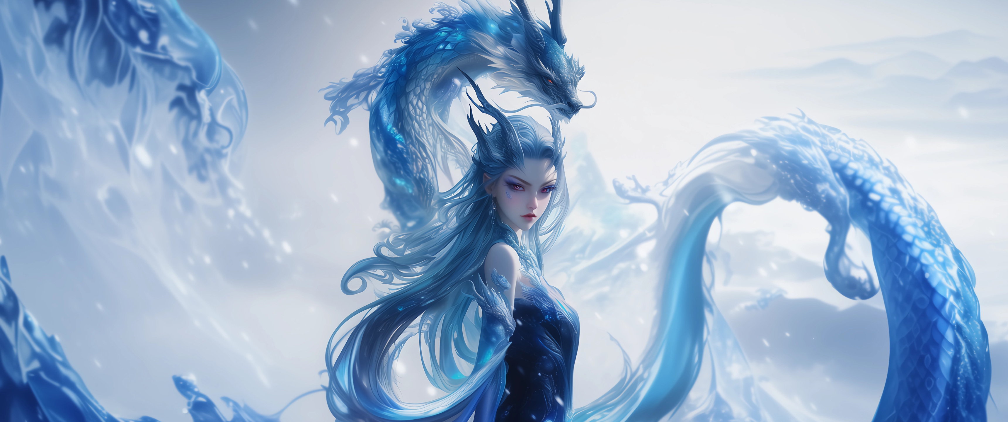 哪吒 魔童闹海 敖闰 唯美 带鱼屏 2K 壁纸 3440×1440