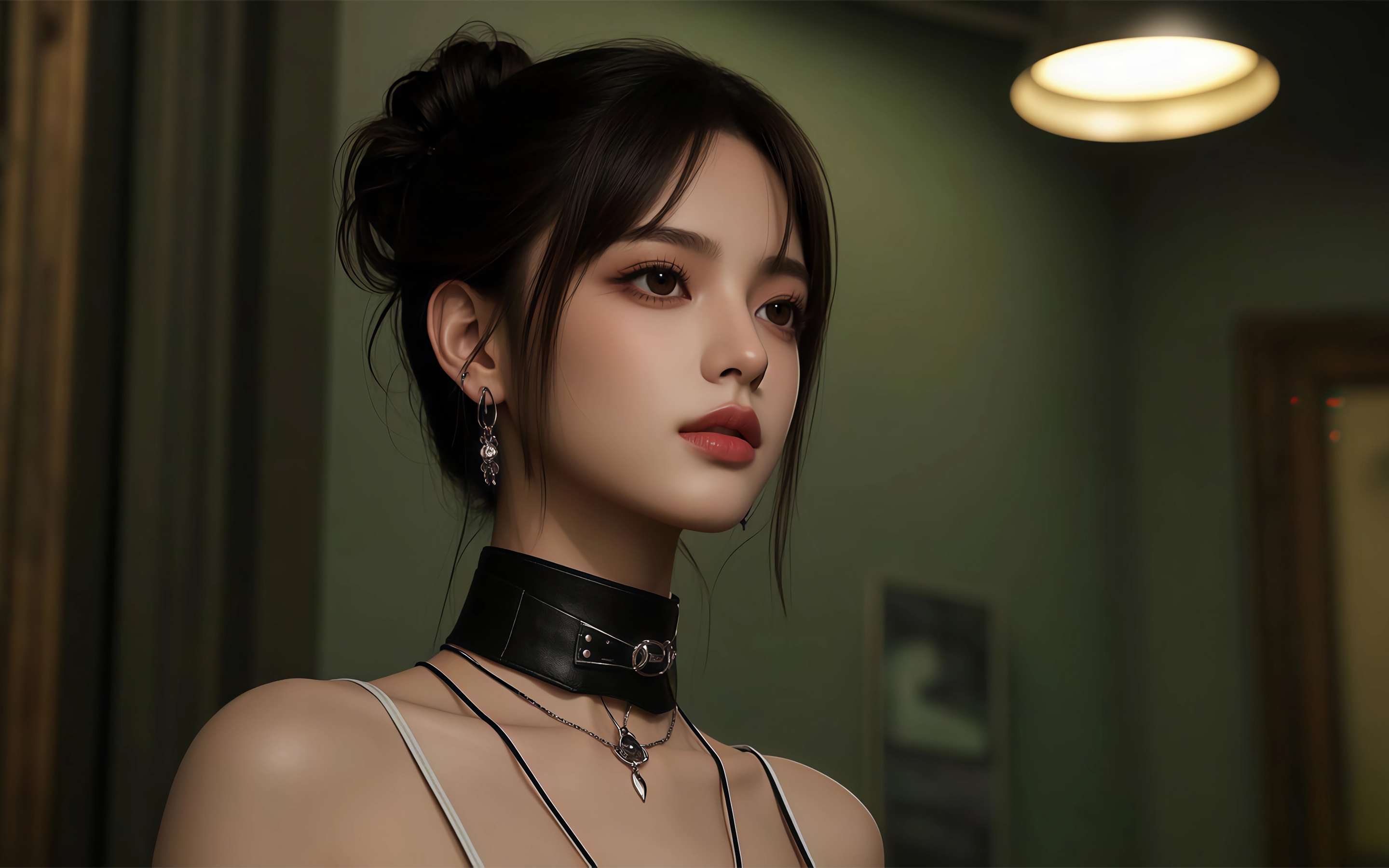精选侧脸 气质 美女 桌面2K 手机壁纸 2880×1800